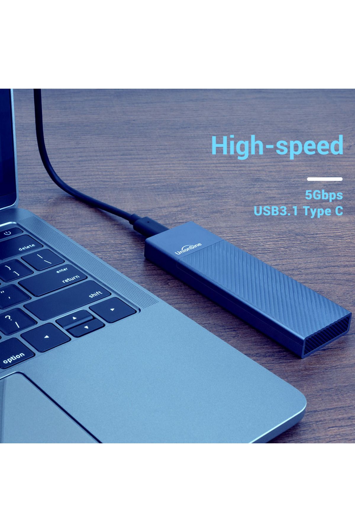 UnionSine-S7 M.2 SATA NFGG Solid State Drive Enclosure USB3.1 5Gbp SSD External Storage Box 4TB S... 4