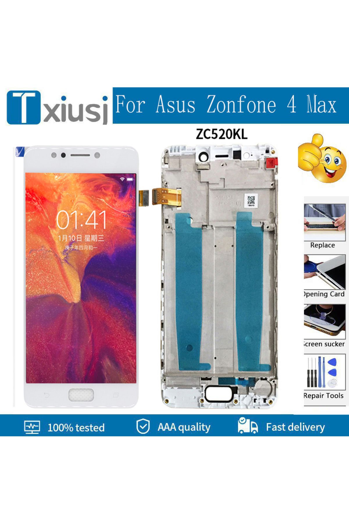 Choice-5.2" For Asus Zenfone 4 Max ZC520KL X00HD LCD Display Touch Screen Digitizer Assembly Frame Repla... 1