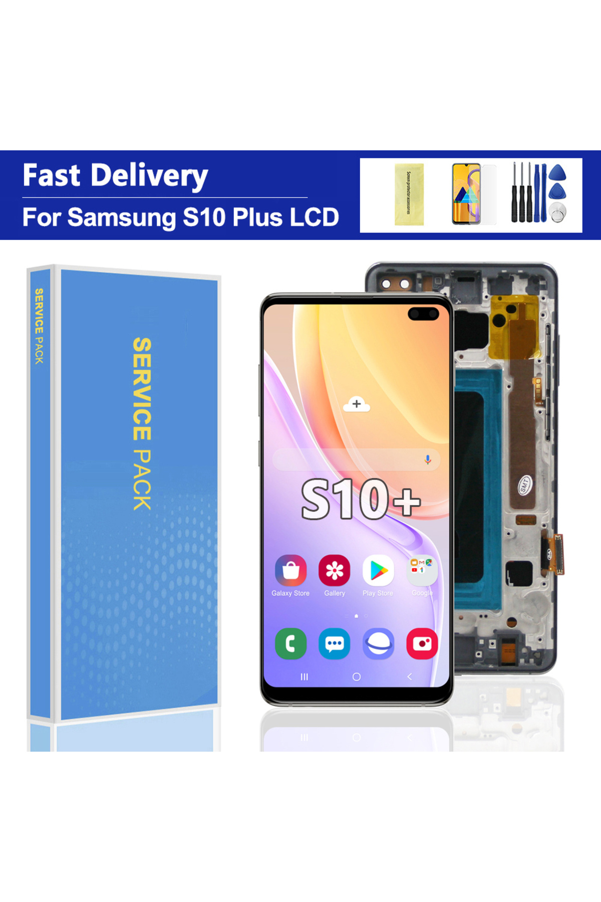 OKBICHI-Screen with Frame for Samsung S10 Plus G975 G975F SM-G975F Lcd Display Digital Touch Screen for S... 8