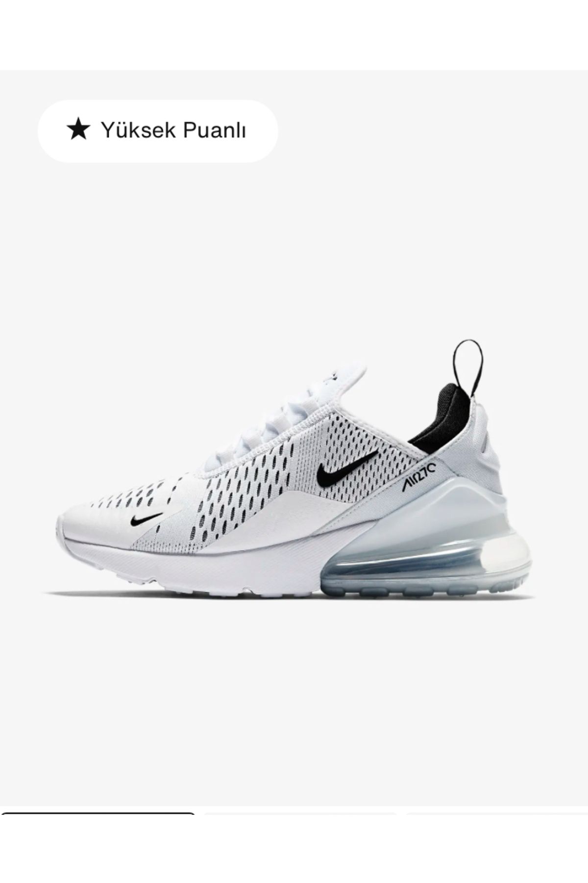 Nike-حذاء رياضي رجالي باللون الأبيض Air Max 270 8