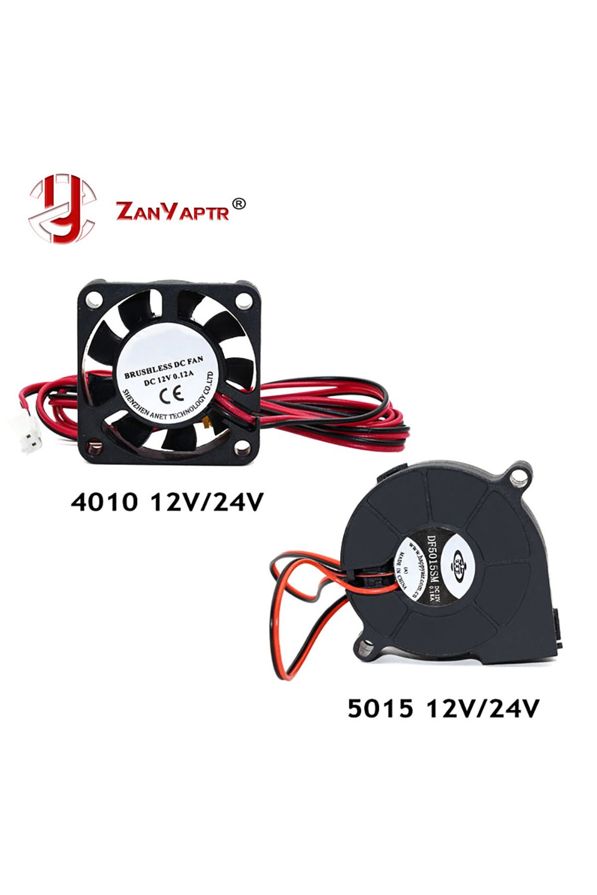 Choice-Anet A6 A8 DC Cooling Fan 5015 Turbo fan 4010 Fan 12V/24V Hot End Extruder For MakerBot RepRap UP... 1