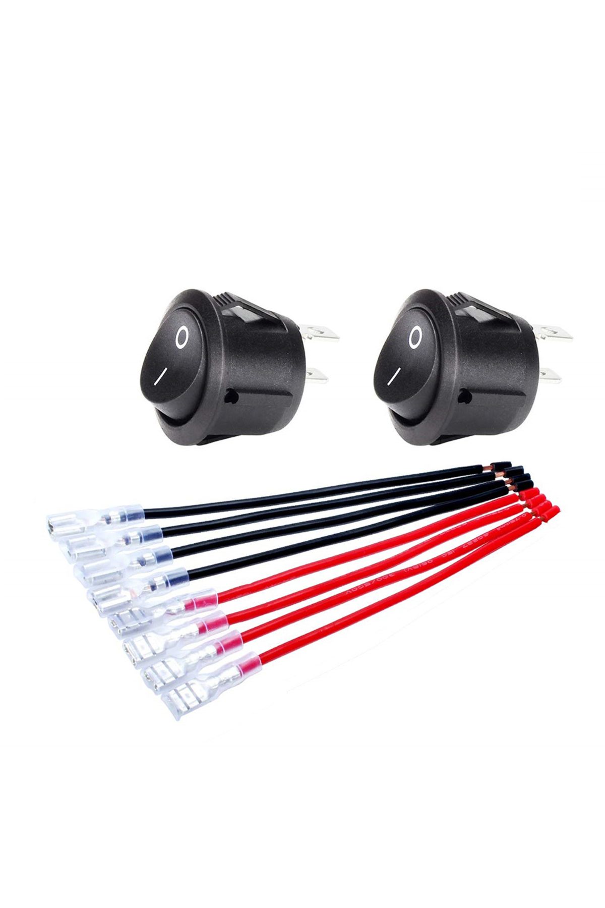 Choice-5/10Pcs ON/OFF Round Rocker Switch MINI Toggle Switch 2 Pin SPST Push Button Switch DC 12V-24V 20... 7