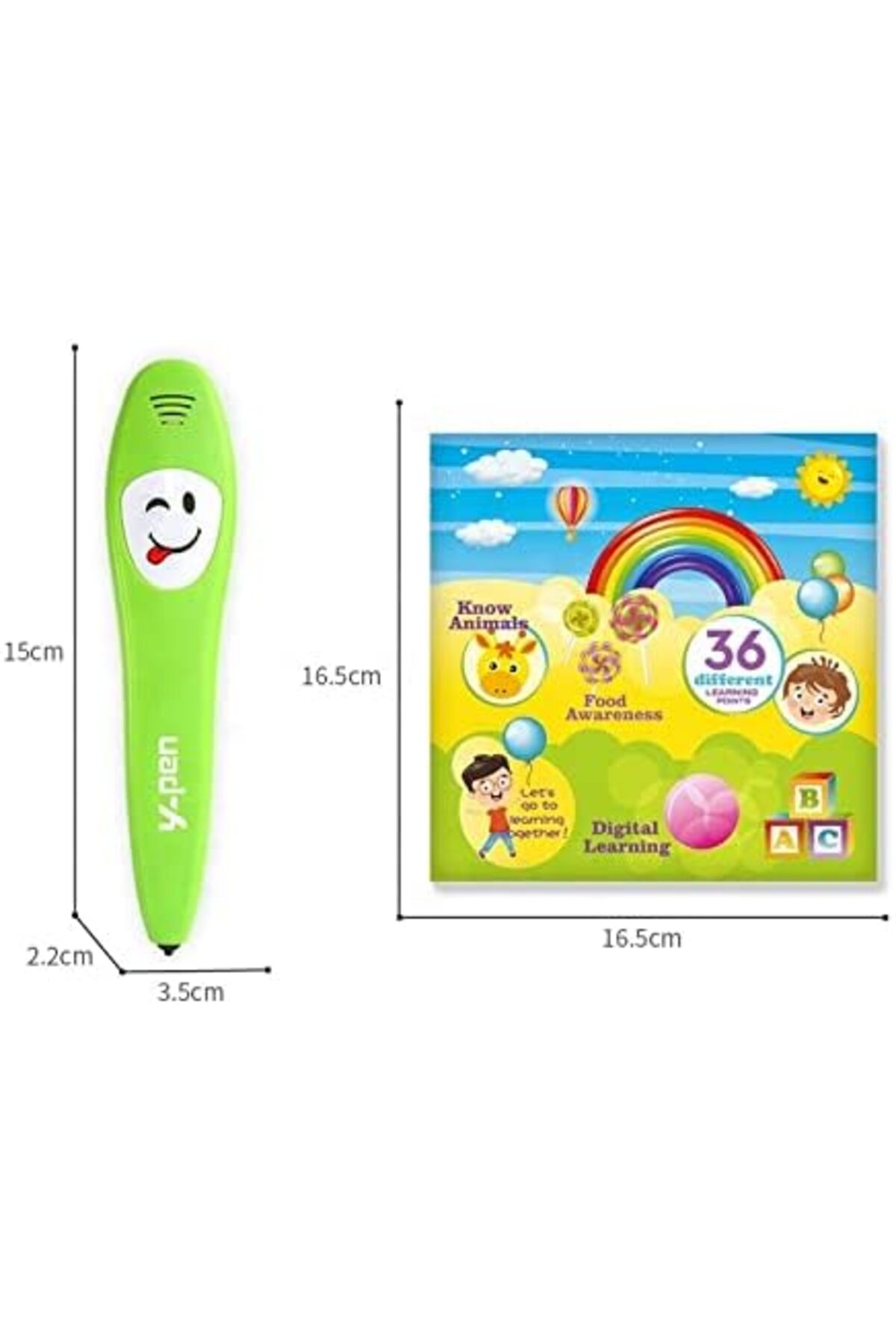 مداد هوشمند Y-Pen آموزشی خاکستری روشن، قلم صحبت‌کننده برای یادگیری زبان انگلیسی، دستگاه آموزشی Voi