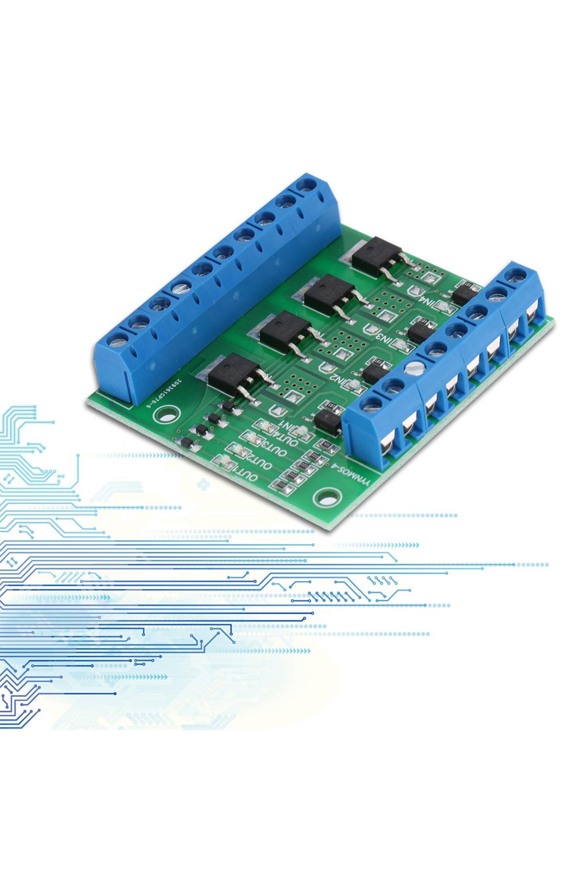 Choice-PWM 4-Channel MOS FET Module PLC Amplifier Circuit Board Driver Module 3-20V to 3.7-27VDC 10A 6
