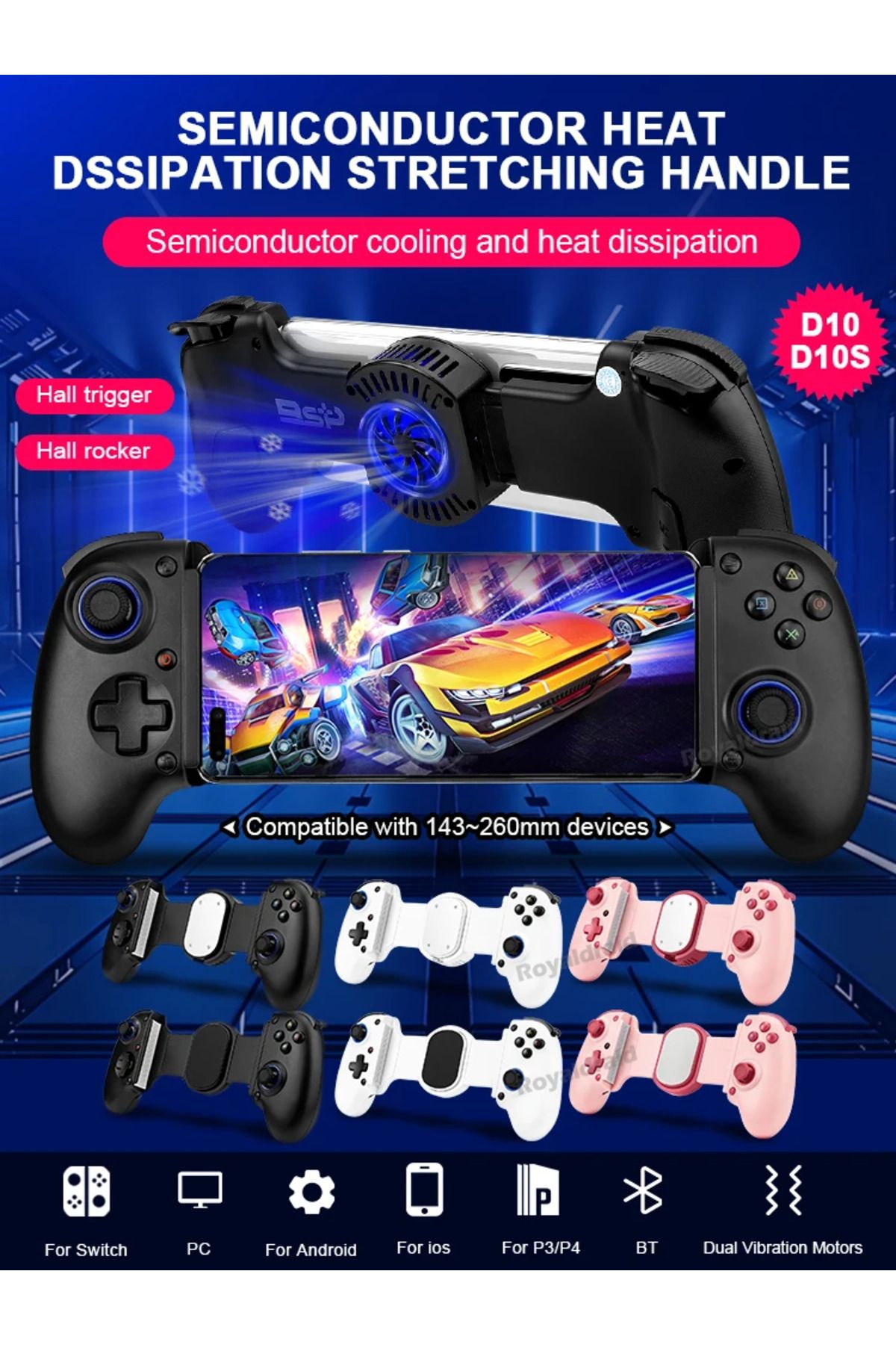 Choice-BSP Stretching Cooling Game Controller D10/D10S For SWITCH/Android For Apple-ios Tablet For PS3/P... 8