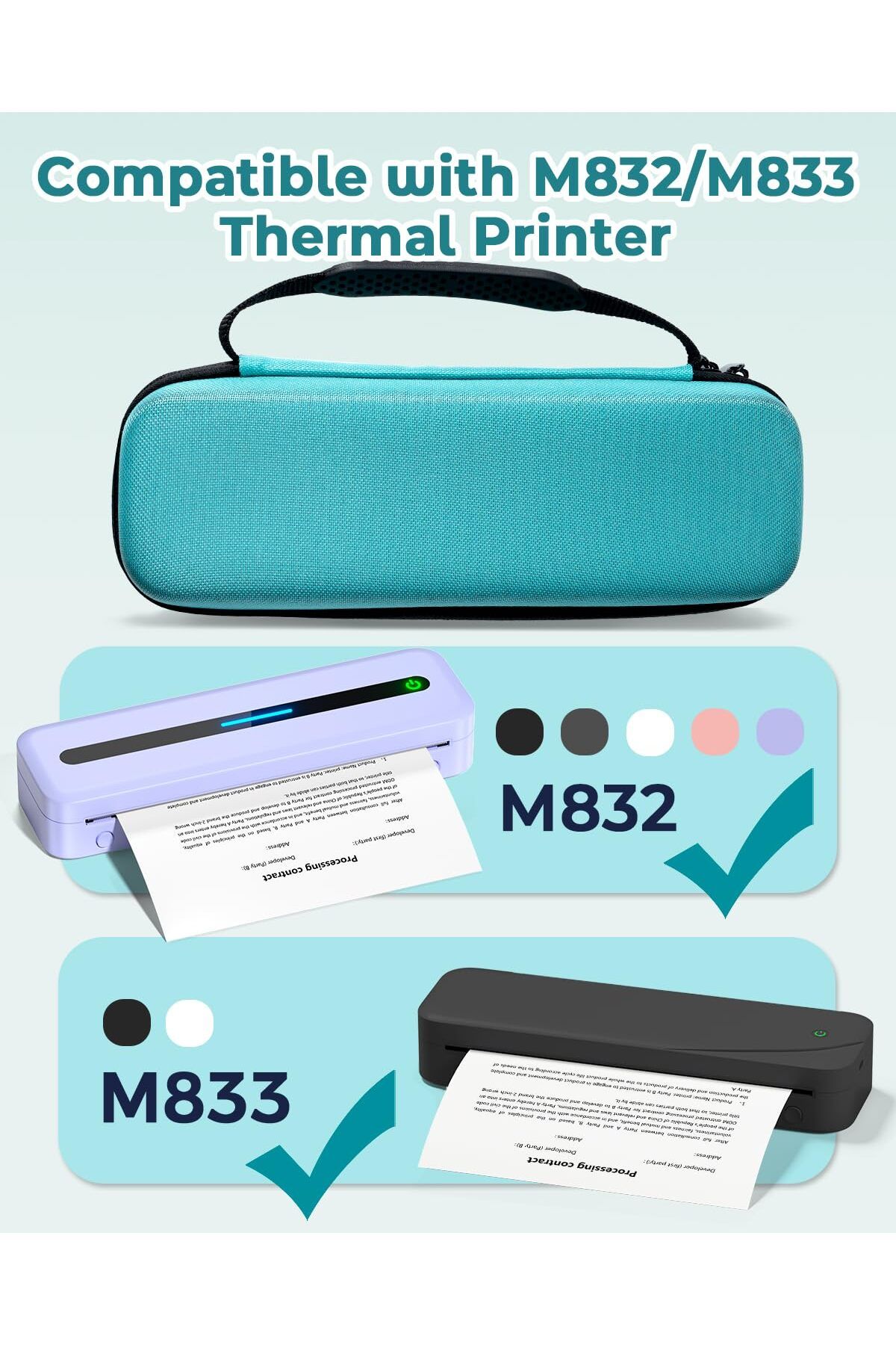 Choice-Phomemo Carrying Case Portable Printer Case  Compact Lightweight Bag Compatible with M832 M834 M8... 3