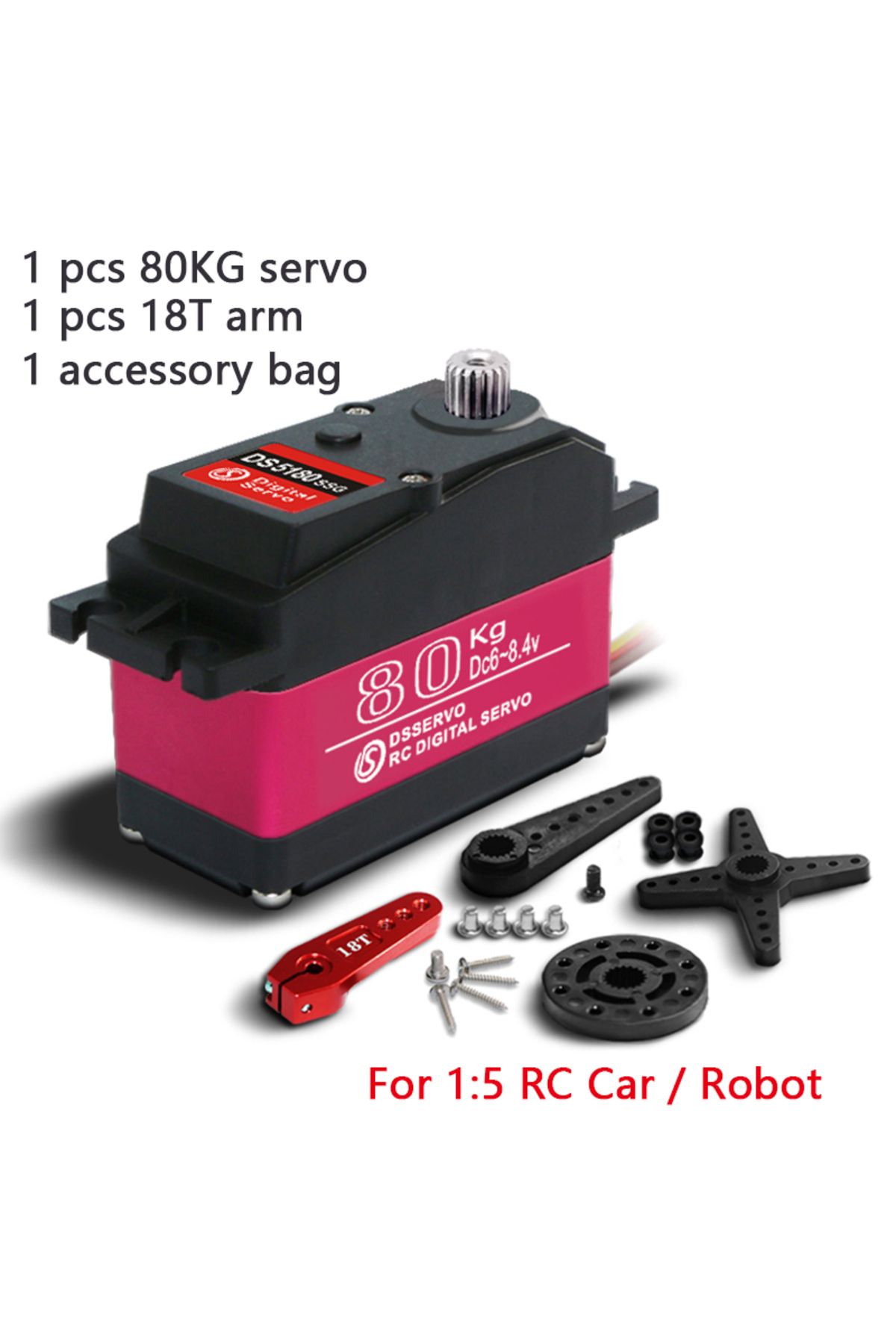 Choice-1X baja 5B servo 80Kg DS5180 high torque Digital Servo for Redcat HPI Baja 5B SS RC servo Car com... 1