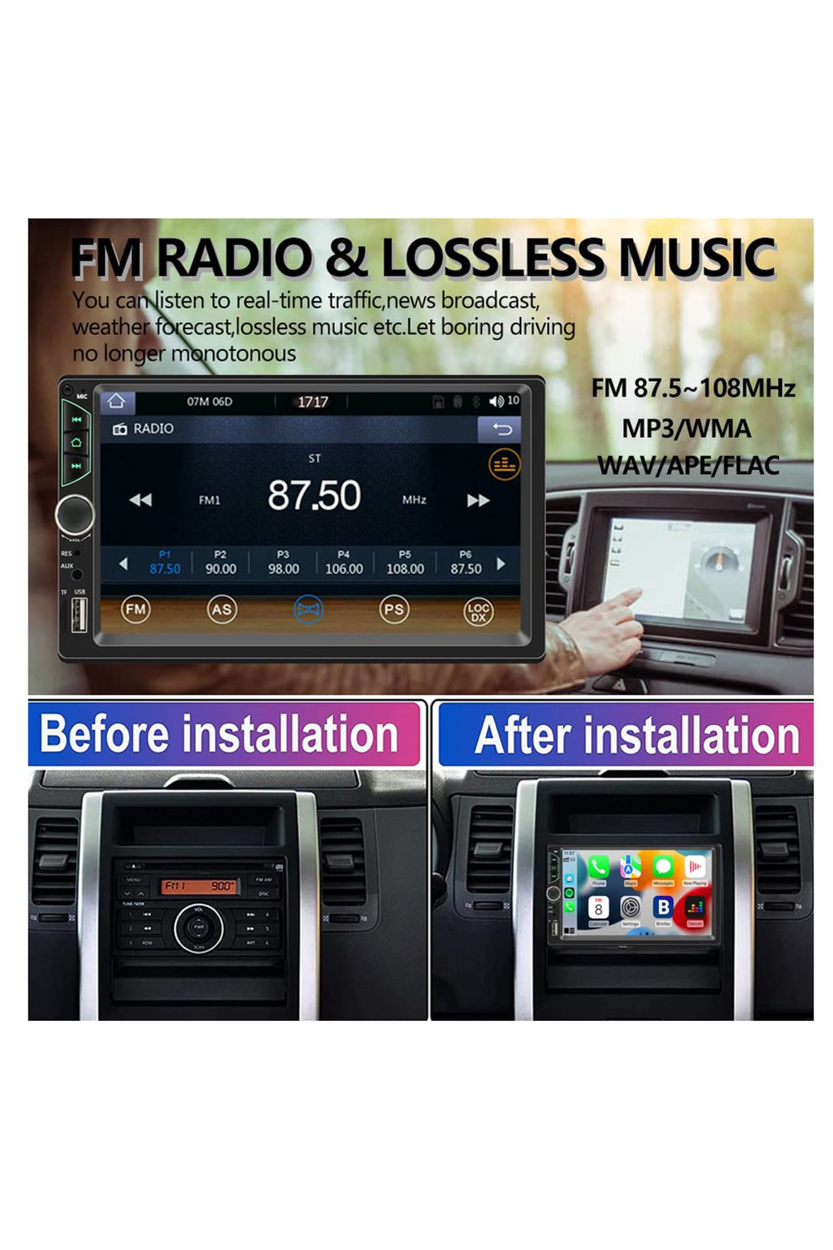 Choice-7 Inch Universal Car Radio Stereo 2 Din Touch Screen Car Video Player Carplay Android Auto with R... 4