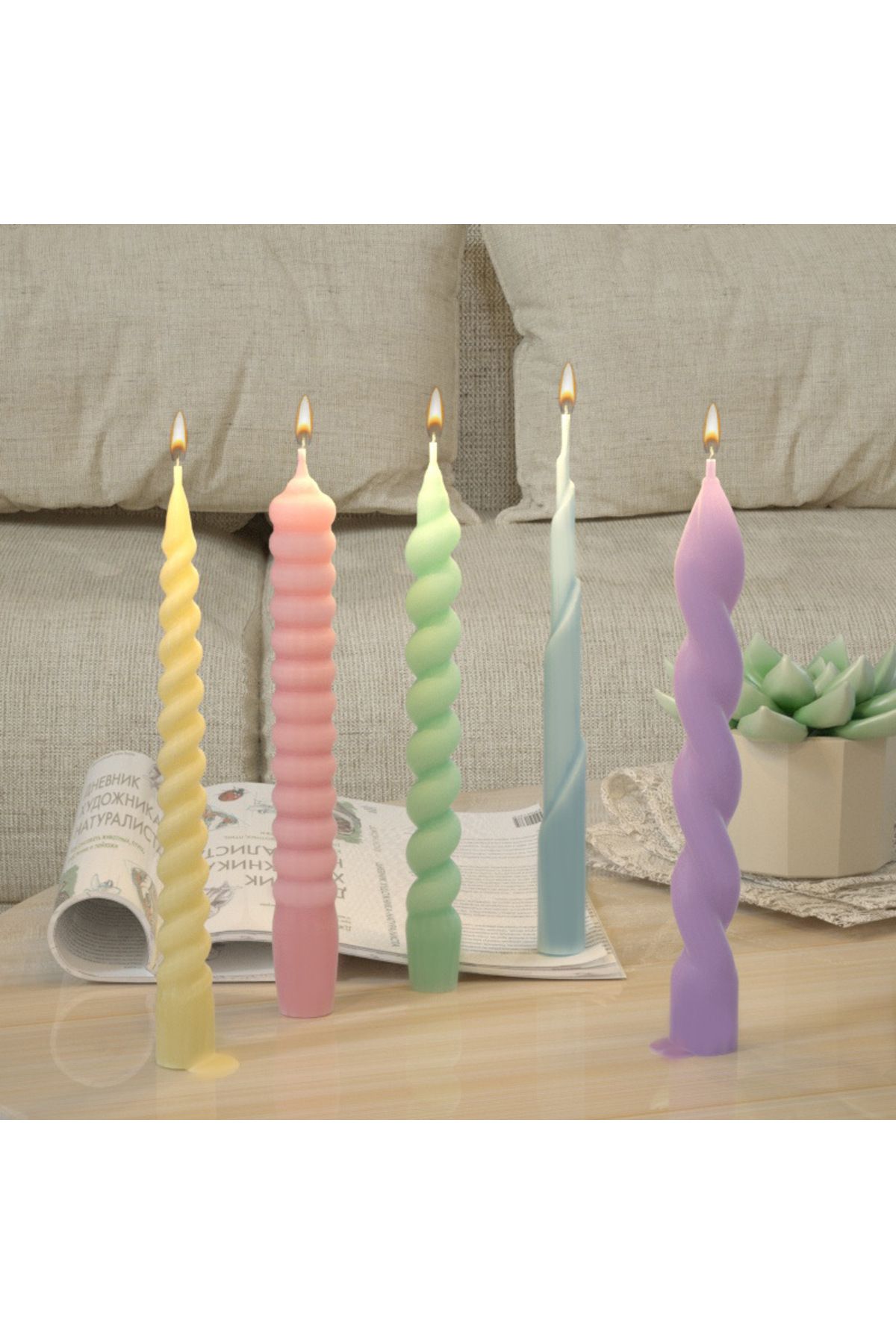 Choice-Romantic Spiral Long Pole Silicone Candle Mold DIY Geometry Round Church Candle Making Supplies M... 4