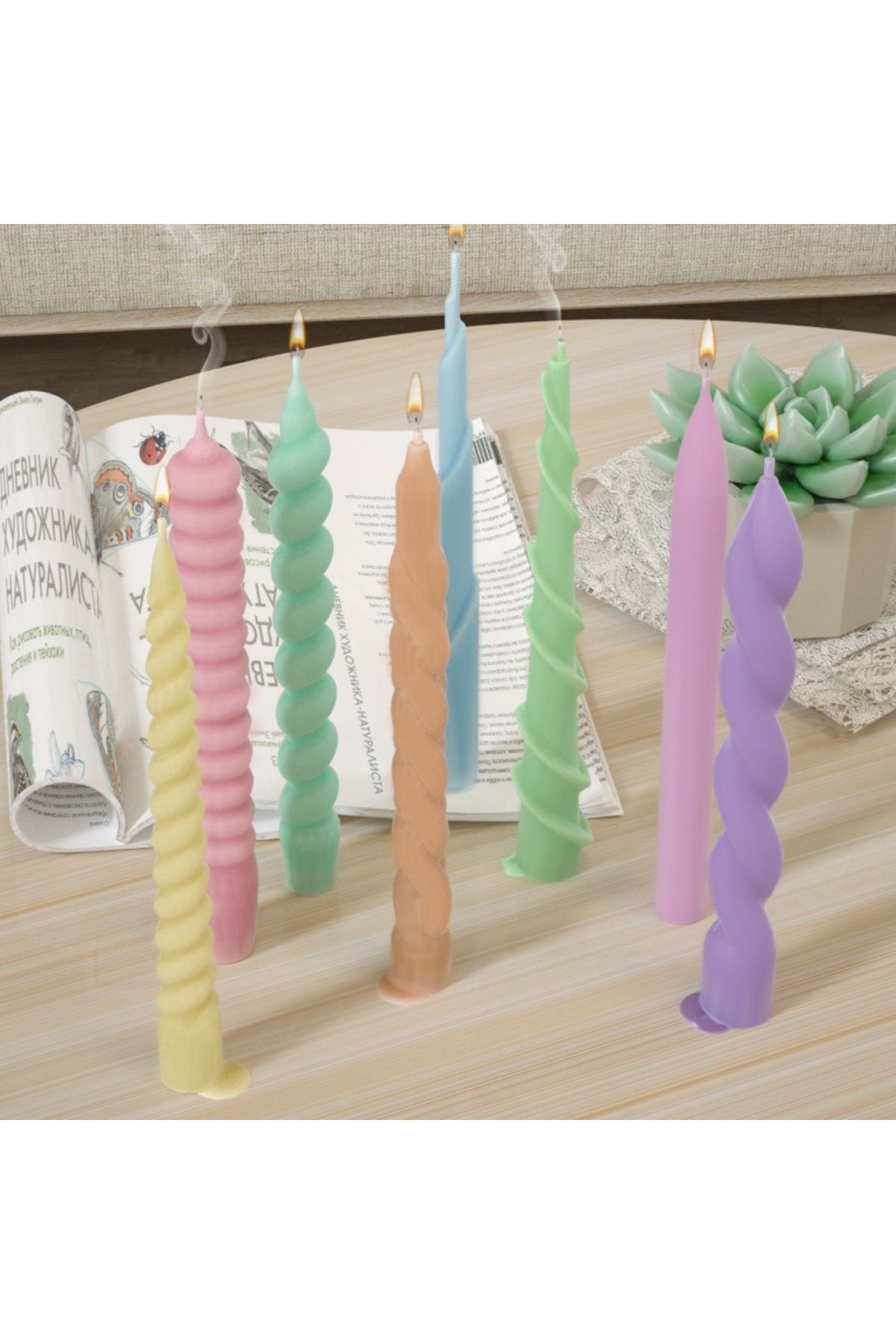 Choice-Romantic Spiral Long Pole Silicone Candle Mold DIY Geometry Round Church Candle Making Supplies M... 3