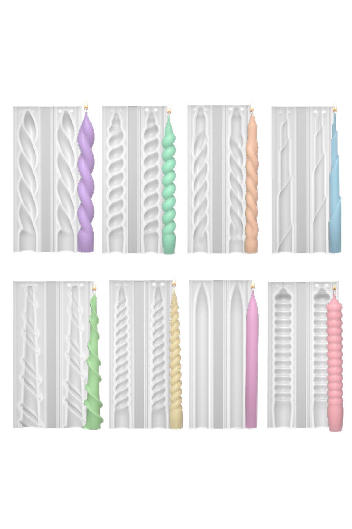 Choice-Romantic Spiral Long Pole Silicone Candle Mold DIY Geometry Round Church Candle Making Supplies M... 6