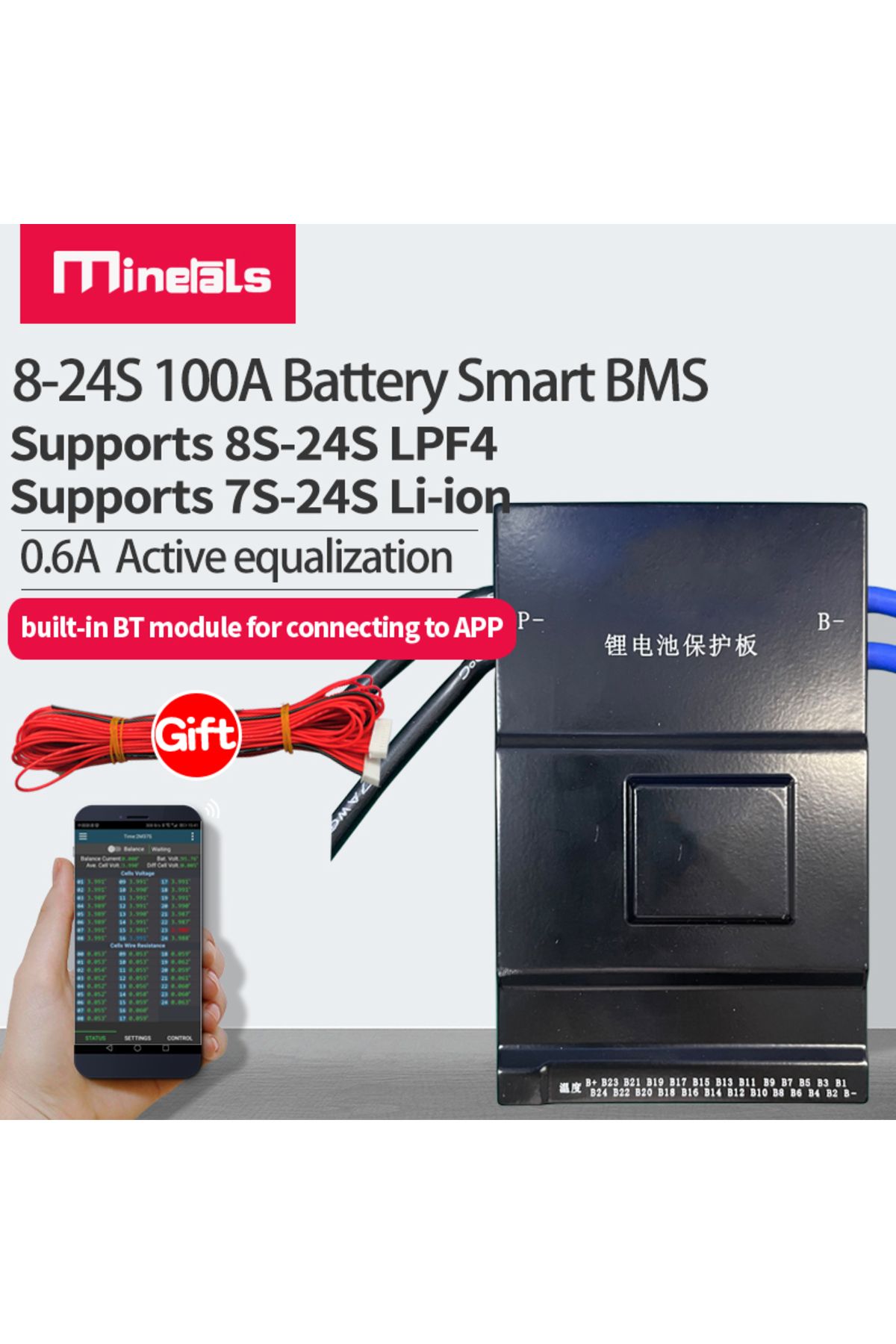 Choice-Jikong BMS 8S-24S 100A 9S 10S 12S 13S 14S 15S 16S 20S 24S Smart BMS 0.6A Active Balancer Bluetoot... 3