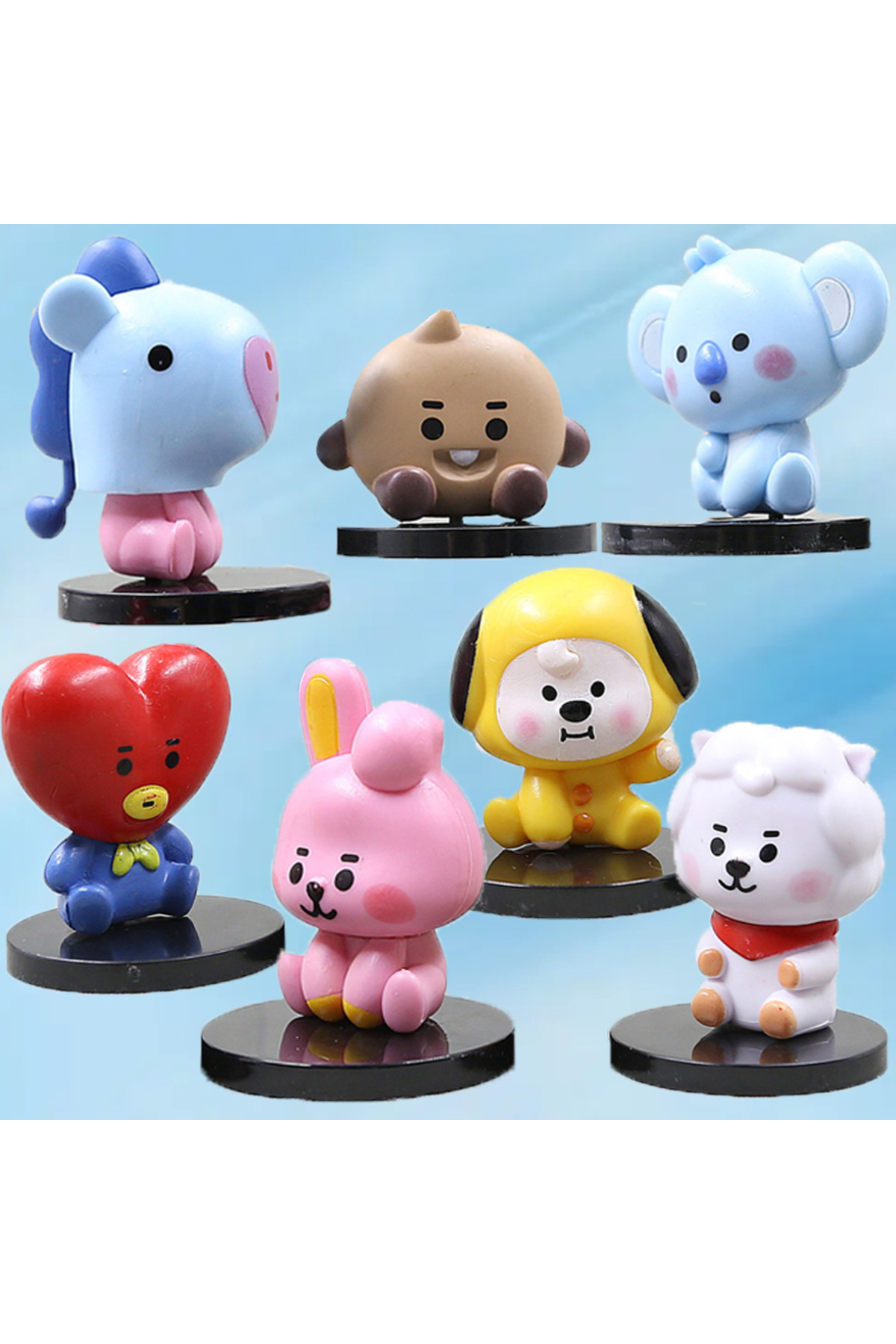 Choice-7pcs/set BT21 Functional Doll Tata Chimmy Creative Ornaments Interactive Full Set Action Figure T... 2