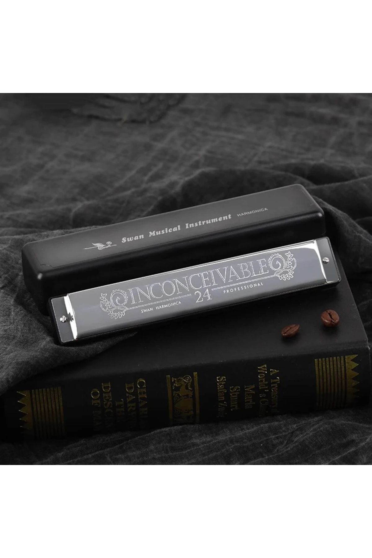 Choice-Swan Harmonica 24 Hole Professional Polyphonic Harmonica C Key Tremolo Octave-tuned Polyphonic Di... 2