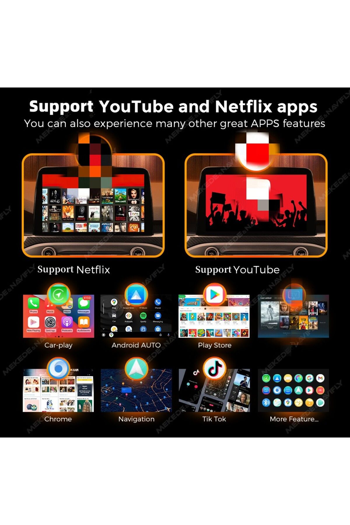 Choice-Navifly Wireless Apple Carplay Android Auto Ai BOX Support YOUTEBE Netflix TikTok Universal For A... 5