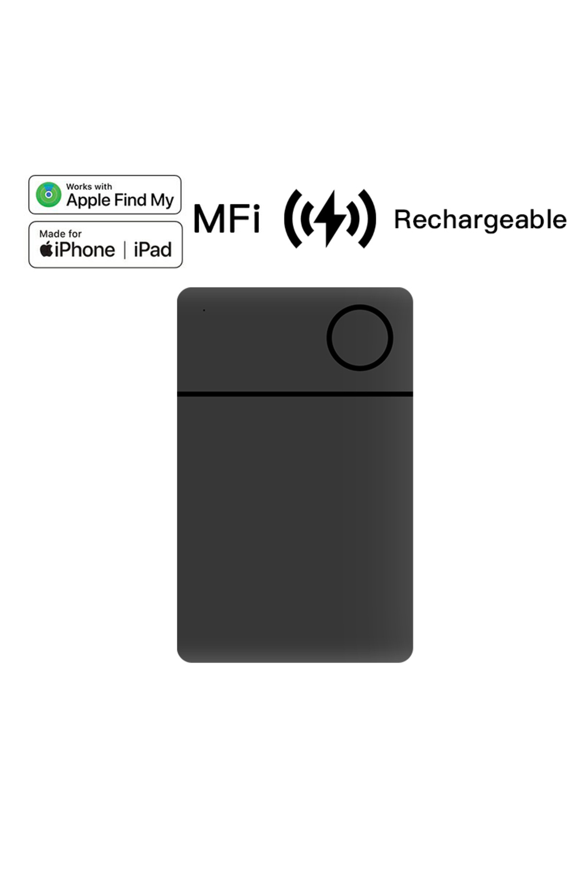 Choice-black Wireless Rechargerable IOS Smart Card Tracker for Apple Find My App Icard Tag Locator for Ipho 1