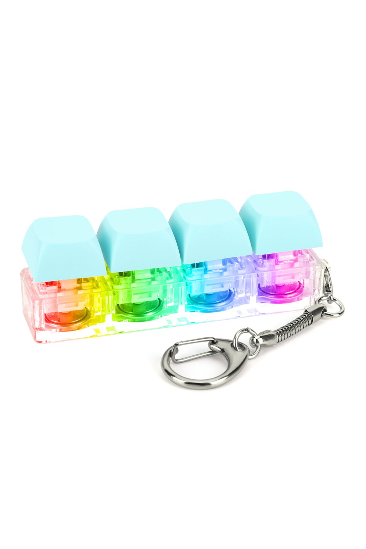 APWIKOGER-Keyboard Fidget Keychain 4 Keys Keyboard Decompression Toys with LED Light Keyboard Clicker Toy B... 5