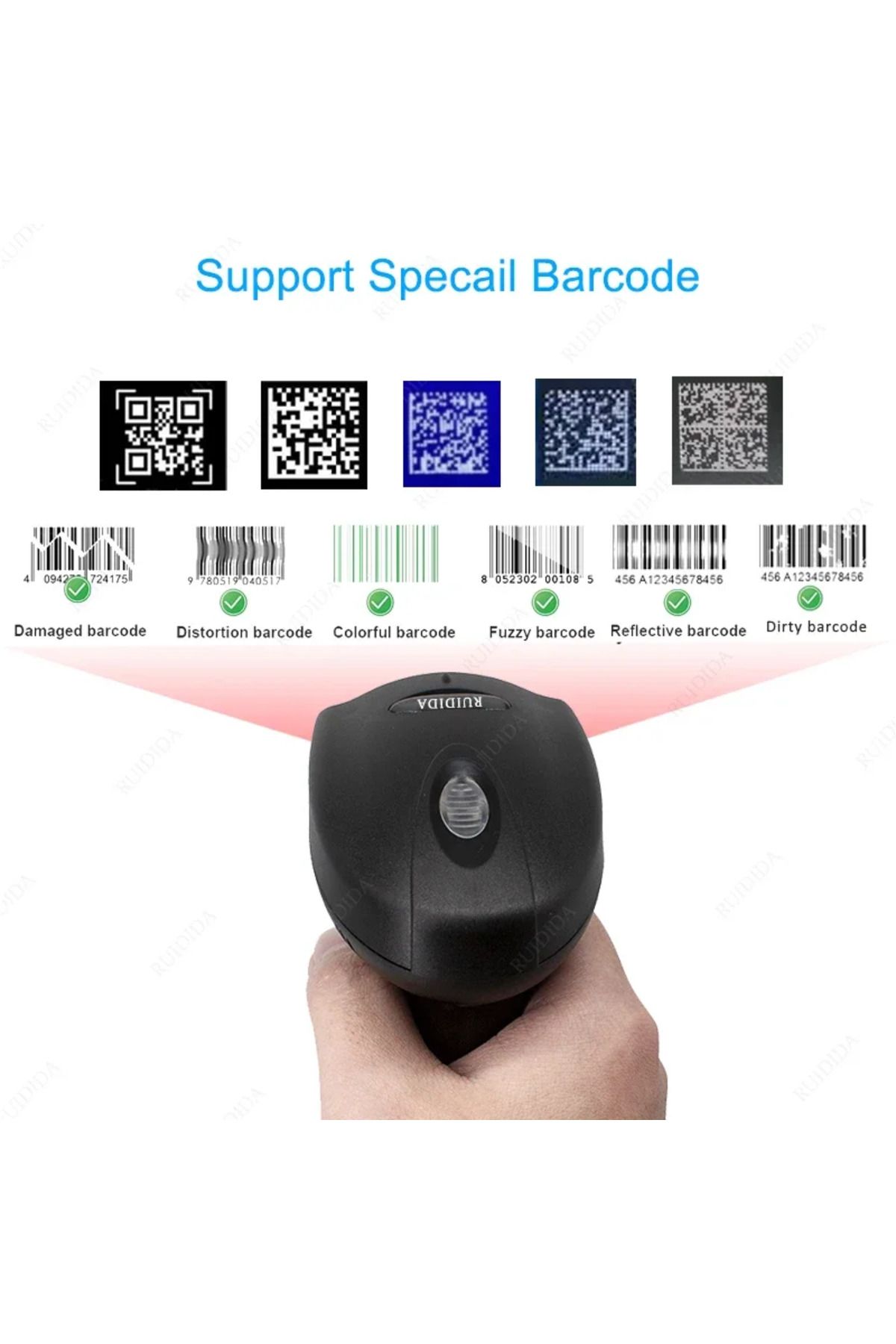 Choice-Wired Barcode Scanner 1D/2D Handheld qr Code Reader Portable Wired Reader Scanner for Bar Code US... 4