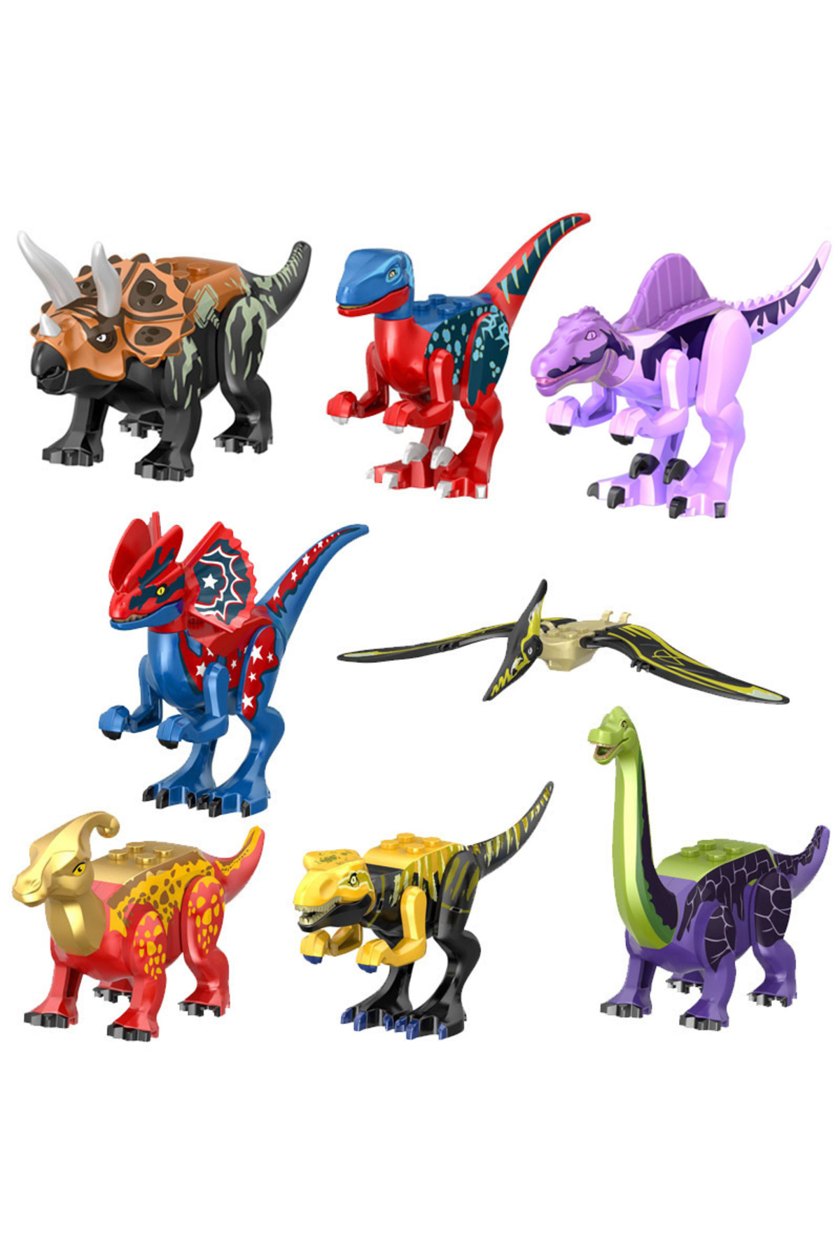 Choice-77099 Diy Building Block Spinosaurus Paraceratops Tyrannosaurus Rex Brachiosaurus Triceratops Creste 1