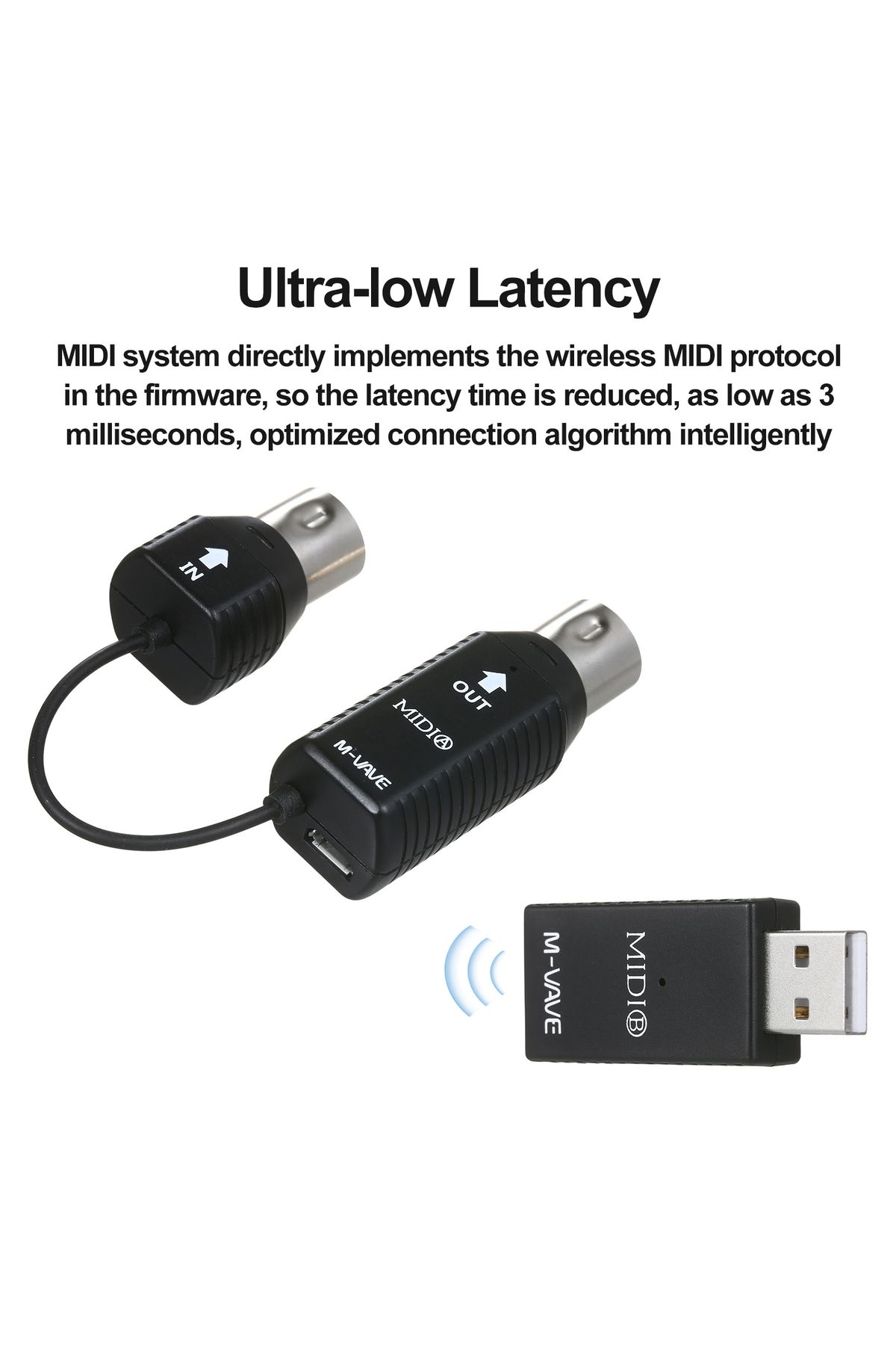 Choice-M-VAVE MS1 Mini Wireless Transmission System MIDI System MIDI Wireless Adapter Plug and Play Supp... 4