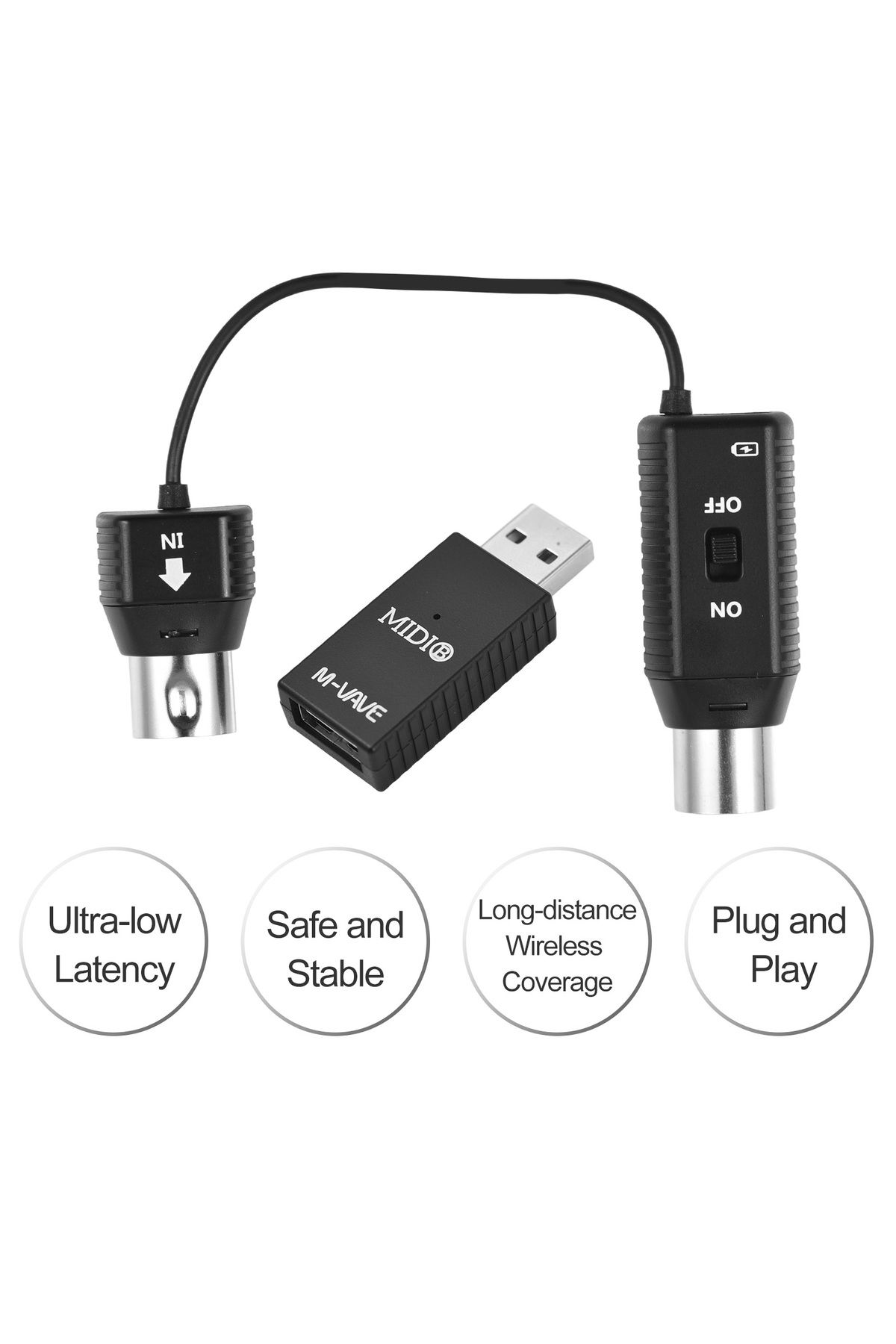 Choice-M-VAVE MS1 Mini Wireless Transmission System MIDI System MIDI Wireless Adapter Plug and Play Supp... 4