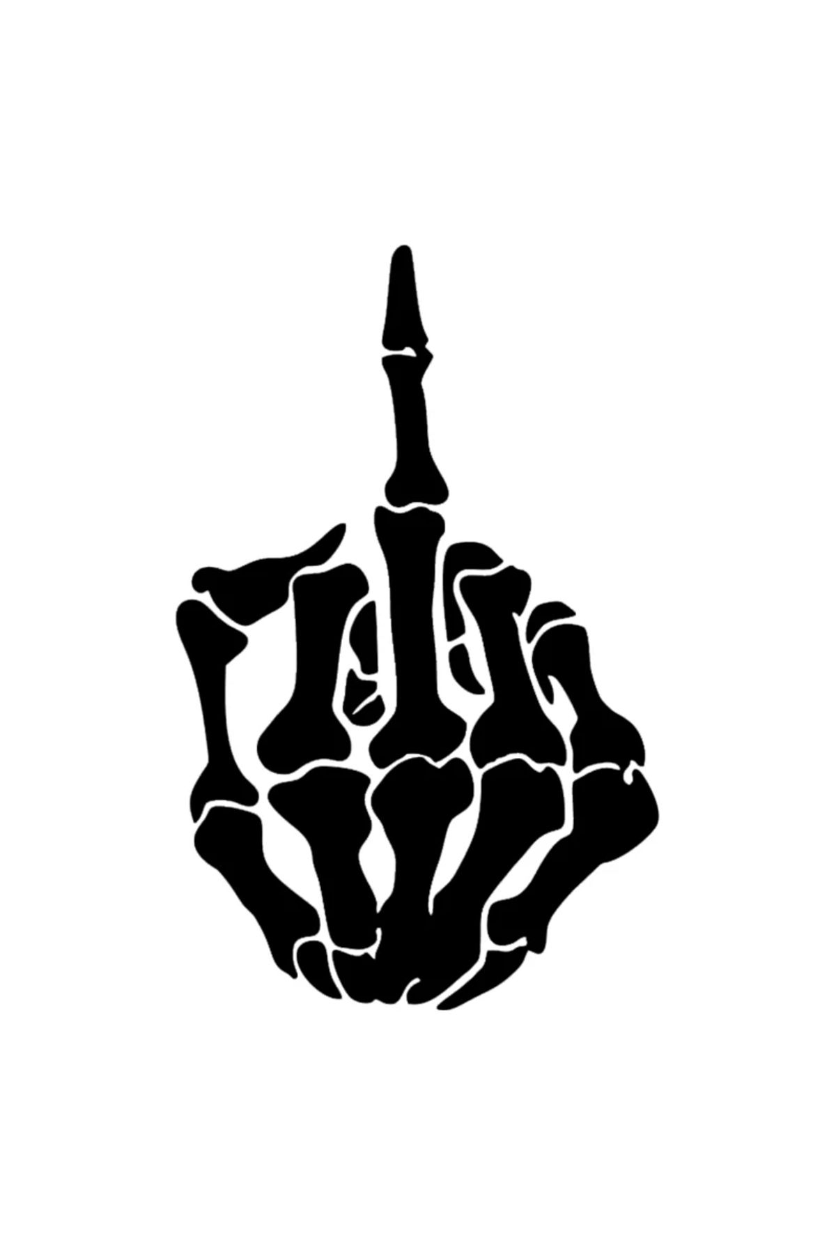 Choice-Skull Skeleton Bone Middle Finger Flipping Off Vinyl Decal Car Sticker Waterproof Auto Decors for... 1