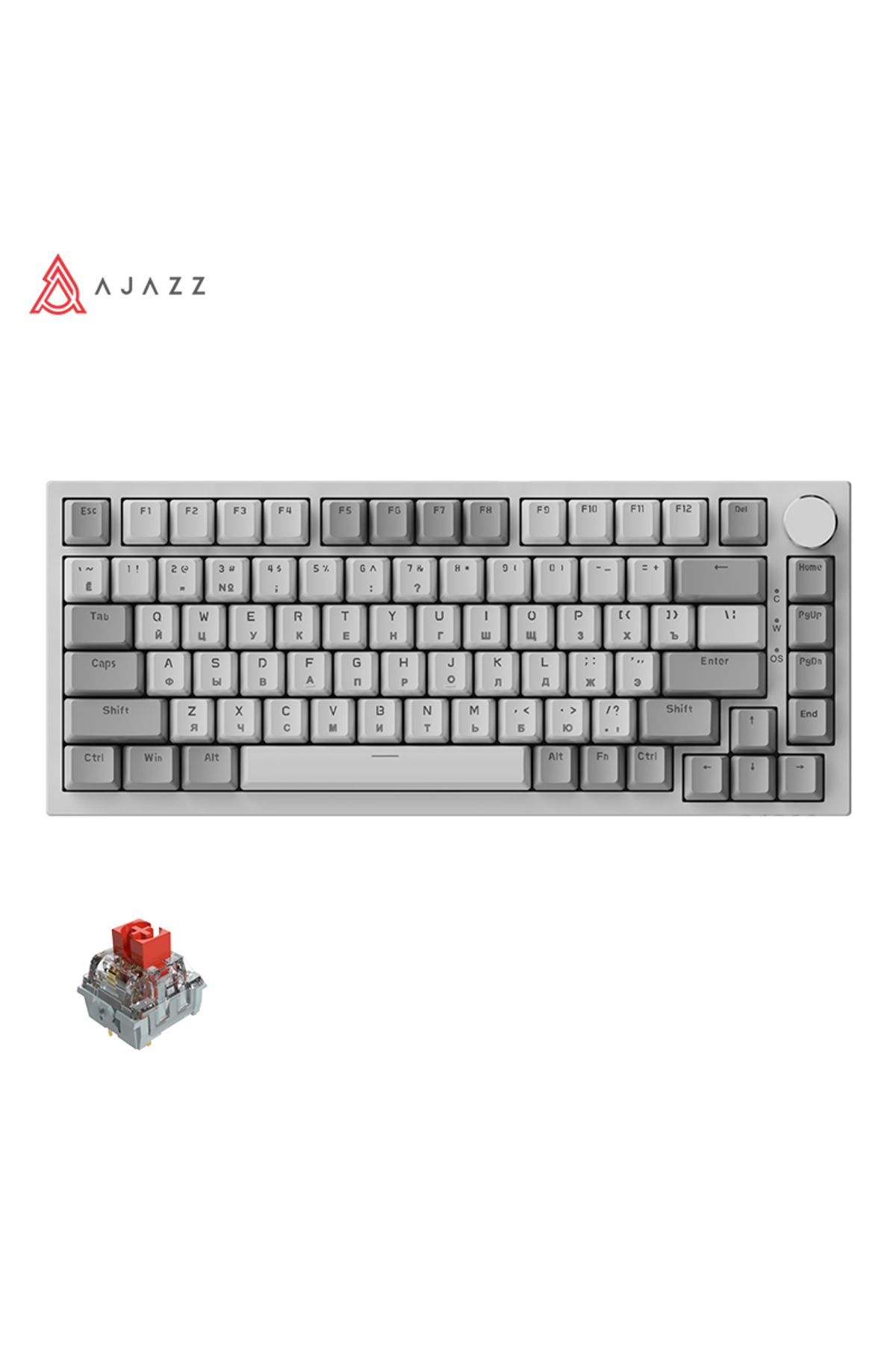 Ajazz-لوحة مفاتيح ميكانيكية للألعاب Ak820 RGB DIY 82 مفتاحًا بلوتوث 2.4 جيجا هرتز لاسلكية مخصصة للألعاب... 3
