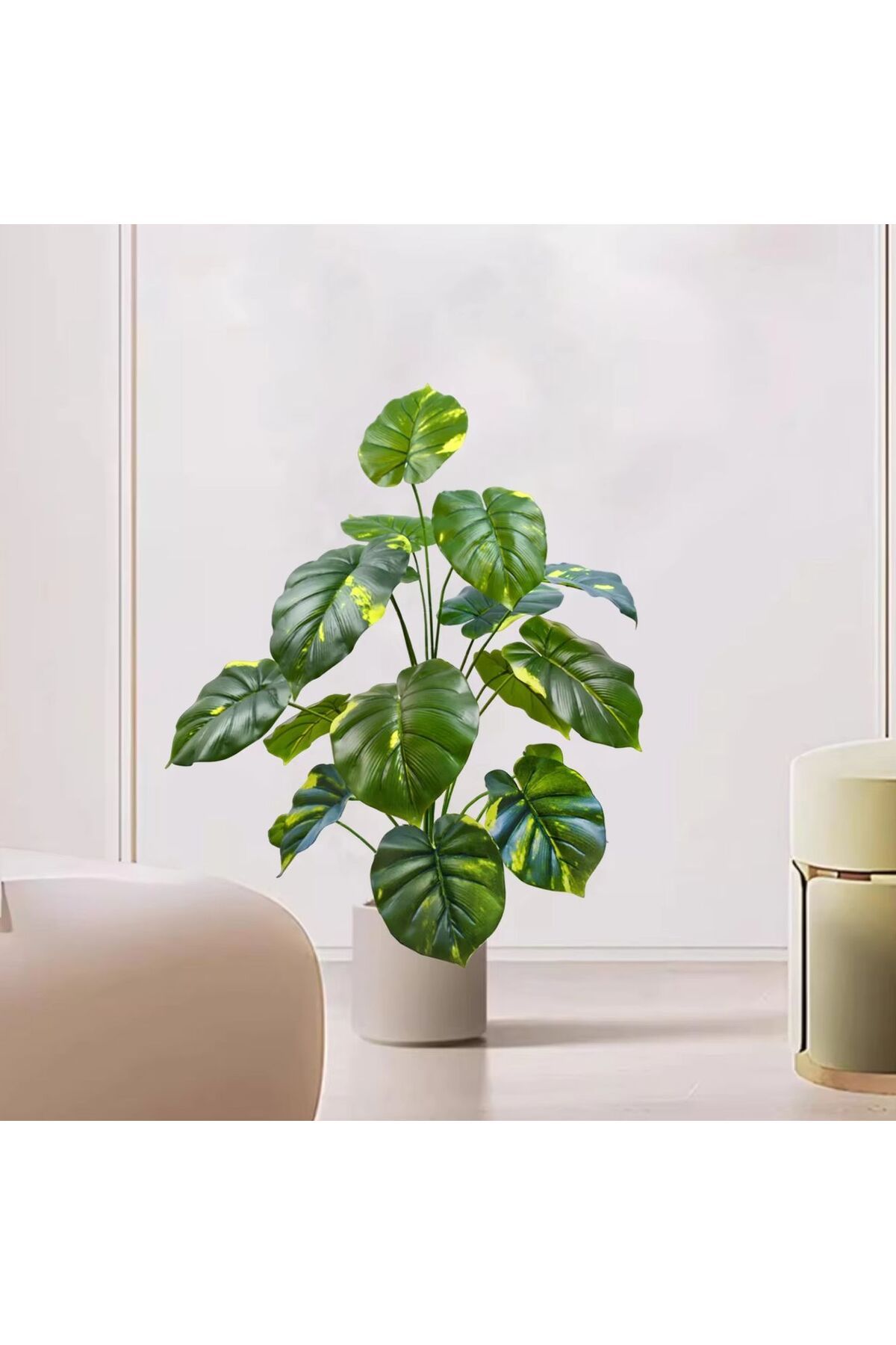 Choice-39.4in(100 cm) Artificial Monstera plastic fake plant pot ornamental festival suitable for home o... 6