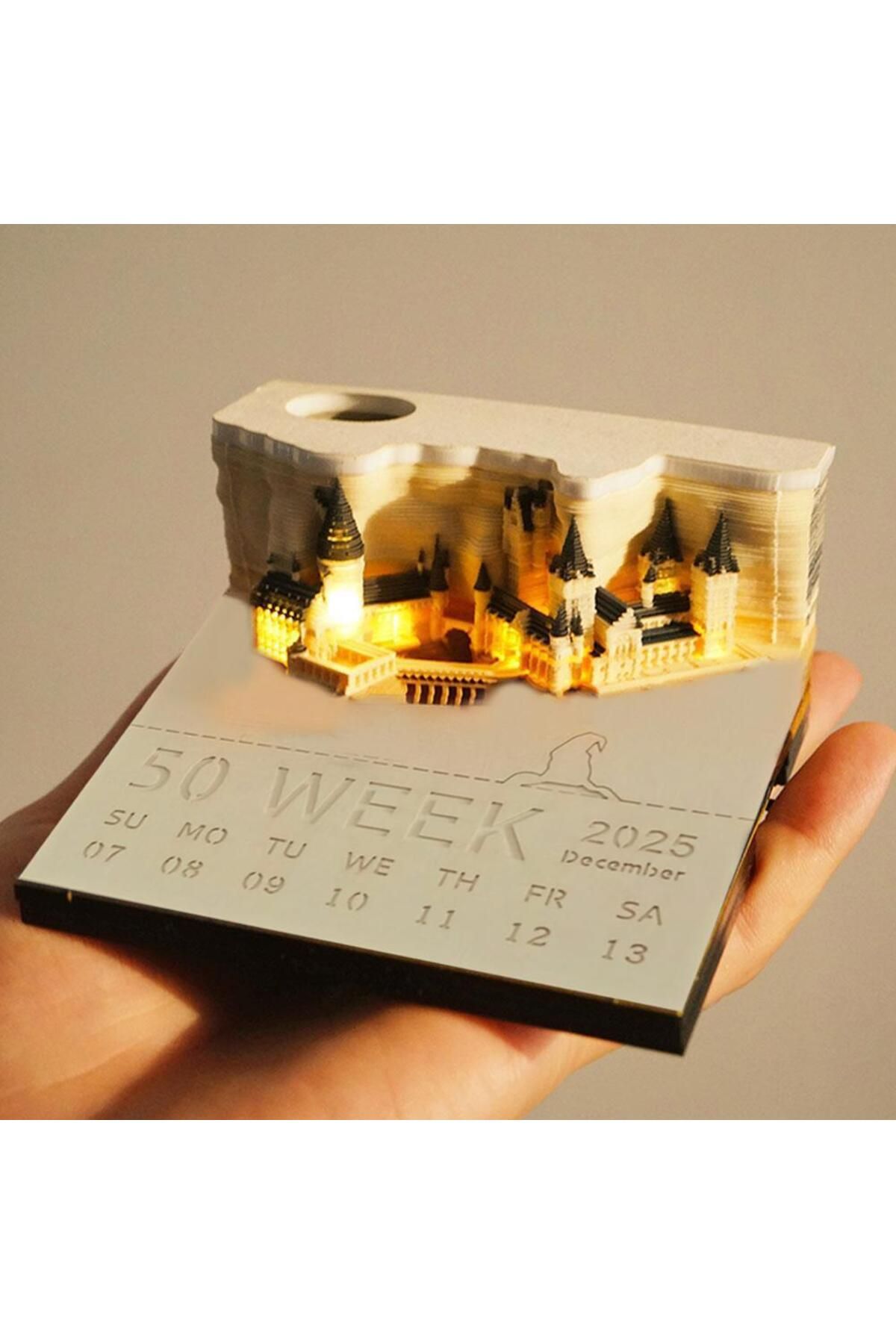Choice-Magic Castle 3D Notepad 2025 Weekly Calendar with lights Memo Pad Block Notes Note Paper Statione... 4