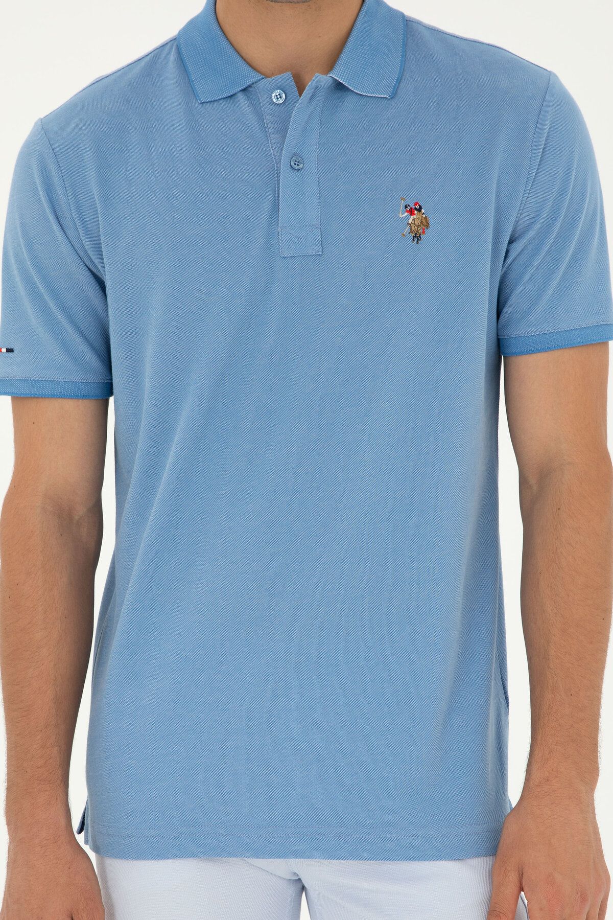 تی شرت یقه پولو آبی مردانه تیره اورجینال U.S. Polo Assn.