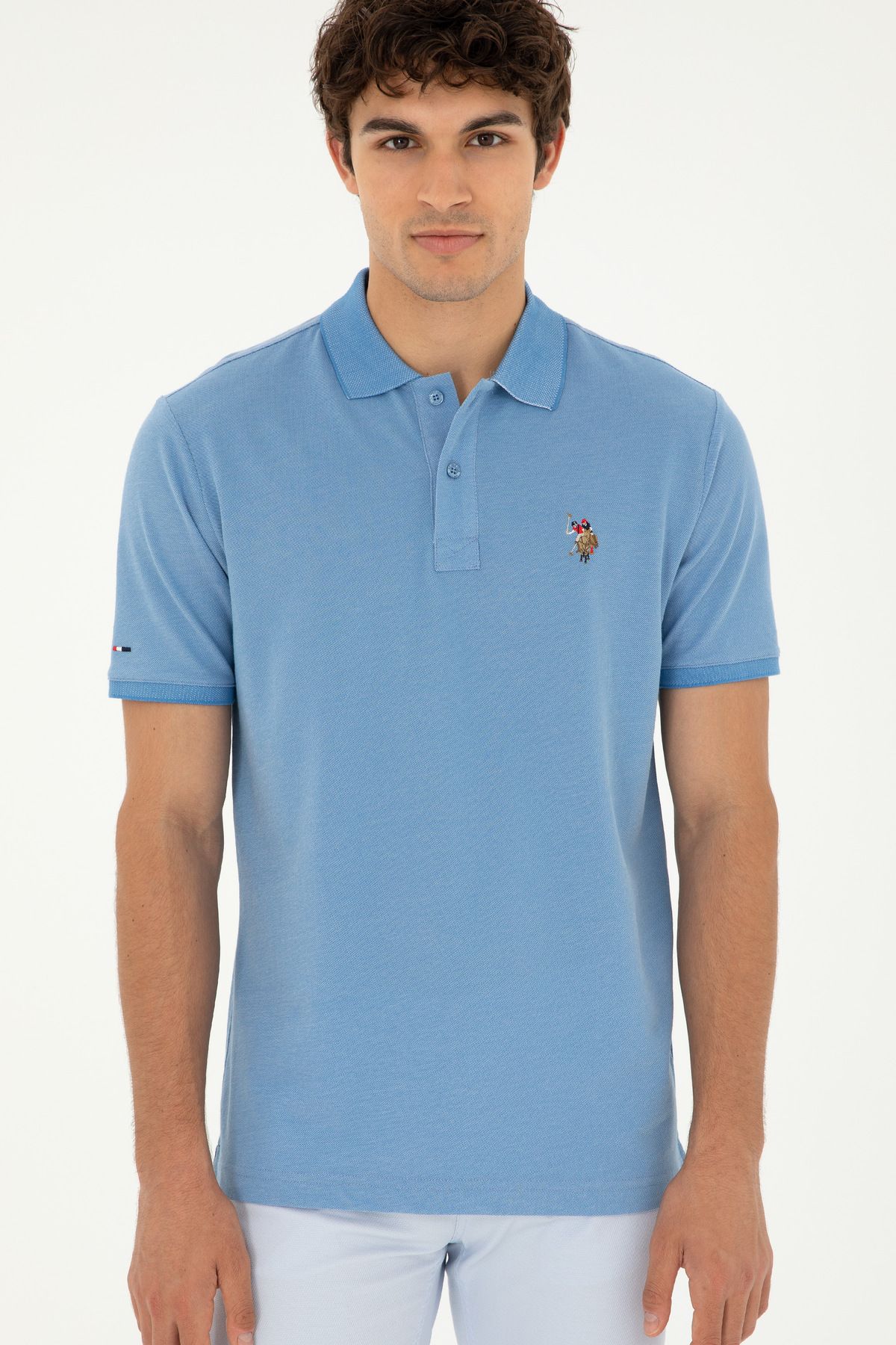 تی شرت یقه پولو آبی مردانه تیره اورجینال U.S. Polo Assn.