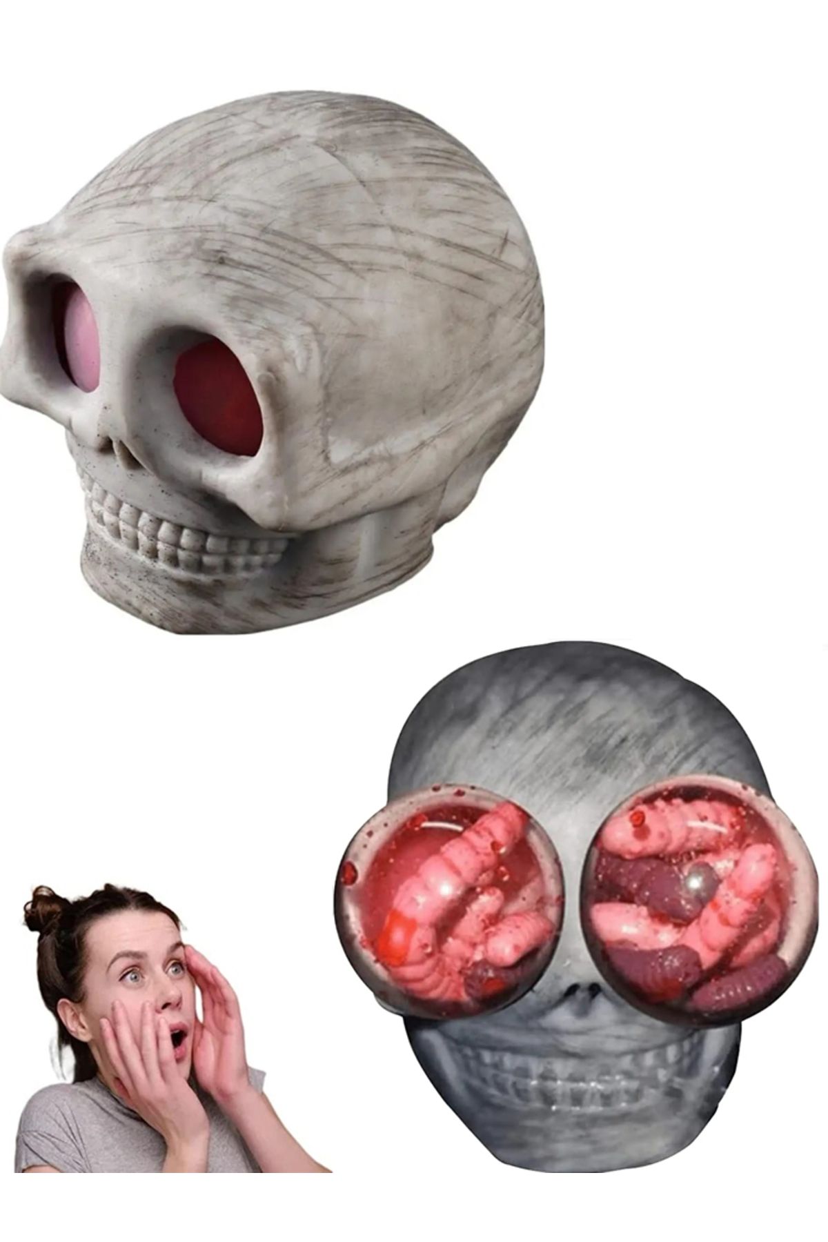 GSF-Funny Gothic Squeeze Skull Toys Squishy Horror Skull Stress Relief Vent Kneading Decompression To... 8