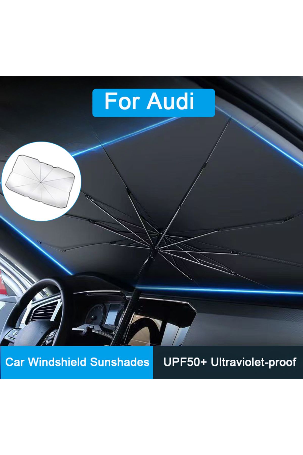Choice-Car Windshield Sunshade Umbrella for Audi A1 A4 A5 A7 A8 S4 S5 A6 Q3 Q4 Q5 Q6 Q7 Q8 SQ5 Q5L A4L A... 2