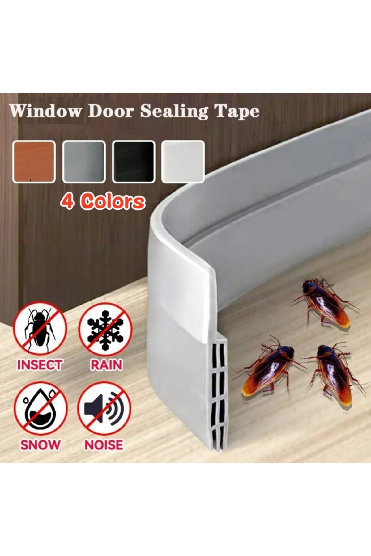 CHITOP-1M Waterproof Seal Strip Windbreak Draft Stopper Door Bottom Guard Door Draft Excluder Strip Self... 2