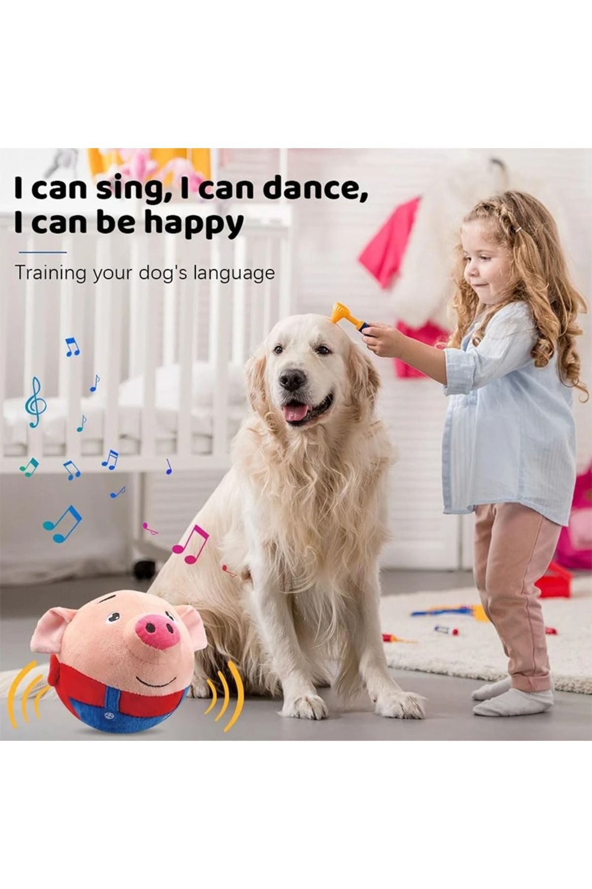 Choice-Jumping Pig Toy Seaweed Pig Jumping Ball Active Moving Pet Plush Toy Bouncing Learn To Talk Sing ... 3