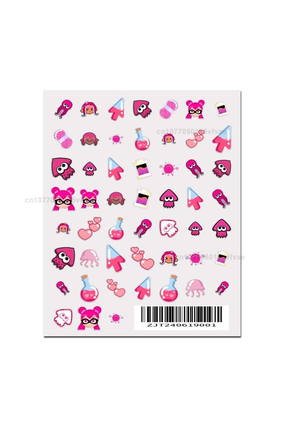 Choice-S-Splatoon Game Stickers 1PCS New 3D Adhesive Nail Art Sticker Cartoon Nail Art Decal Sticker Nai... 3