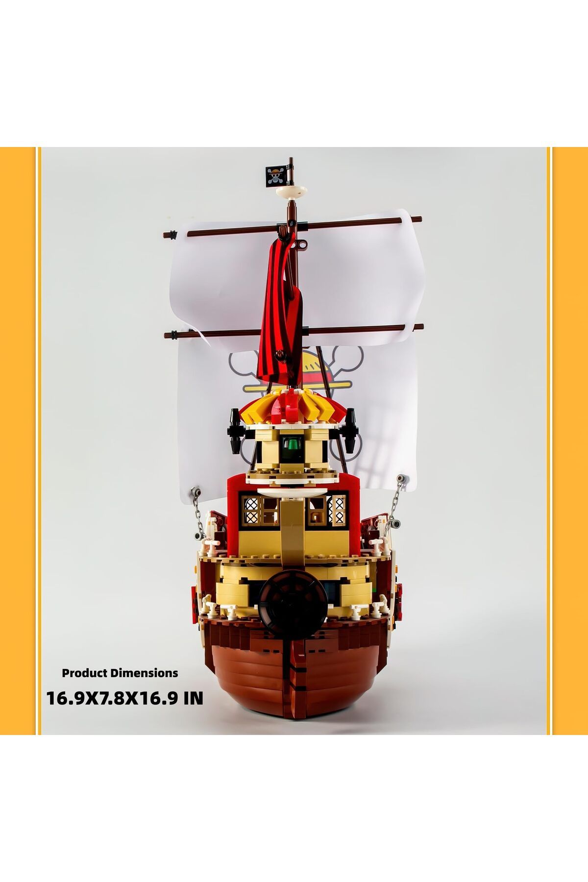 Choice-1484PCS Anime Thousand Sunny Ship Building Block Model MOC Pirate Boat Building Set With LED Ligh... 7