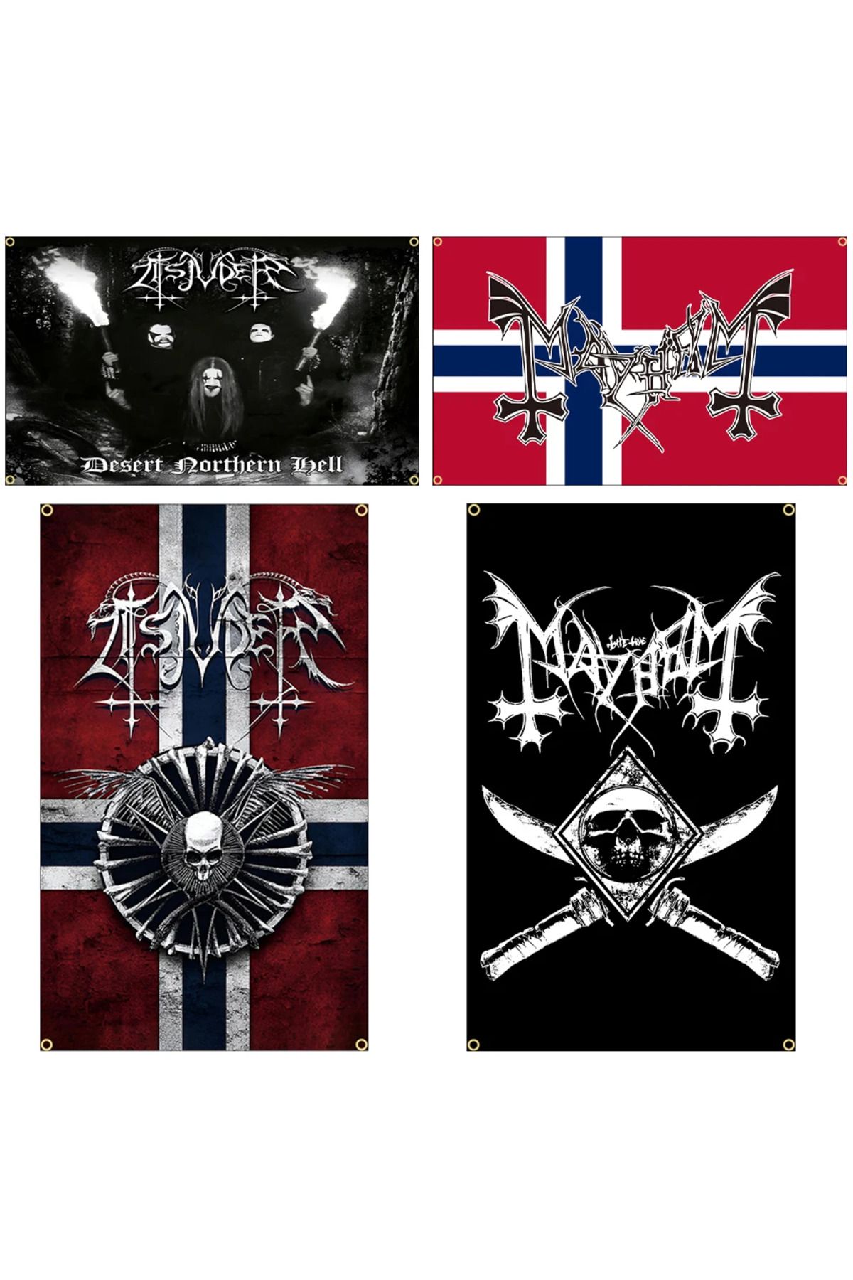 Choice-90X150CM 3X5FT Norway Black Metal Band Flags Death Art Tattoos Rock Band Posters Home Decoration ... 2