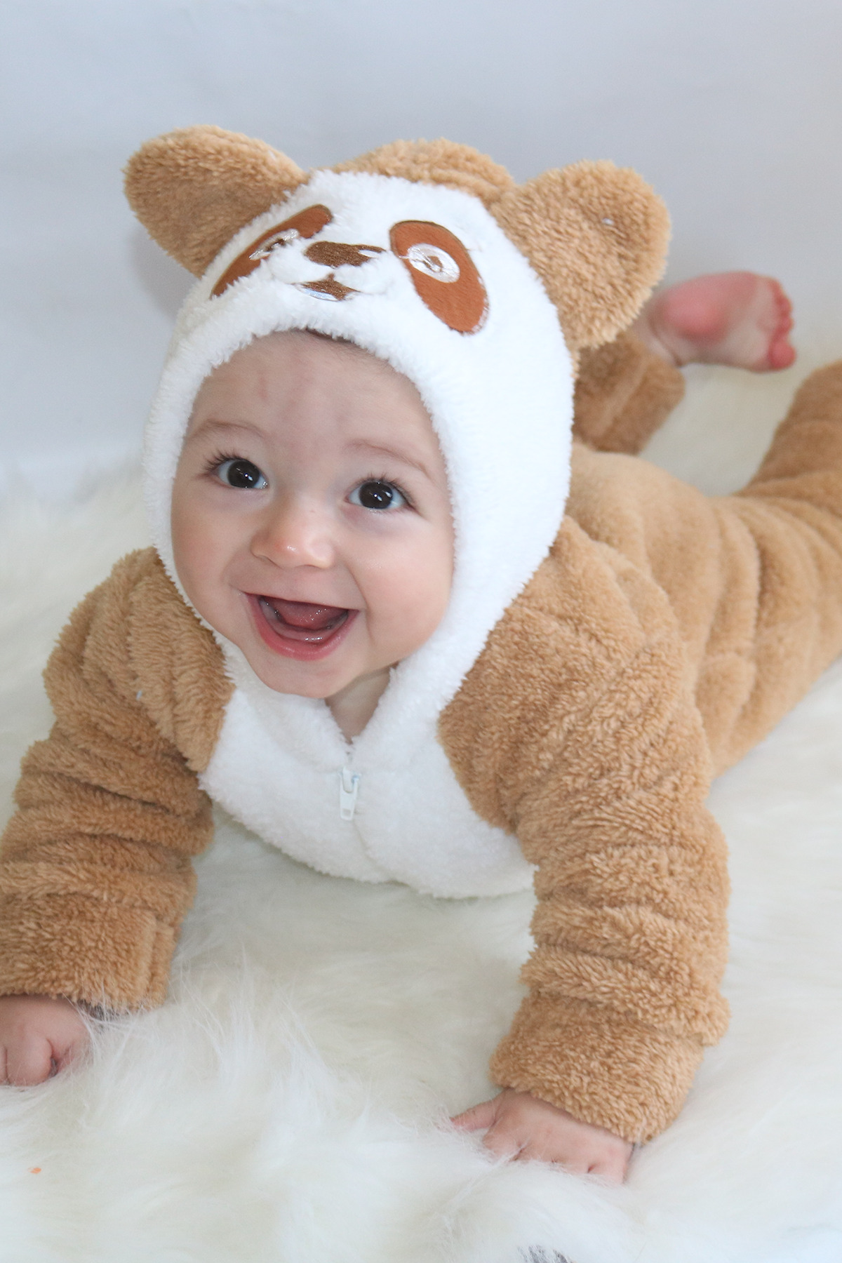 Baby Animals Welsoft Peluş Fermuarlı Kışlık Unisex Kız Erkek Bebek Uyku Tulumu Bebek Tulumu Çocuk Tulumu Kostümü fotoğrafı 7 (önizleme)