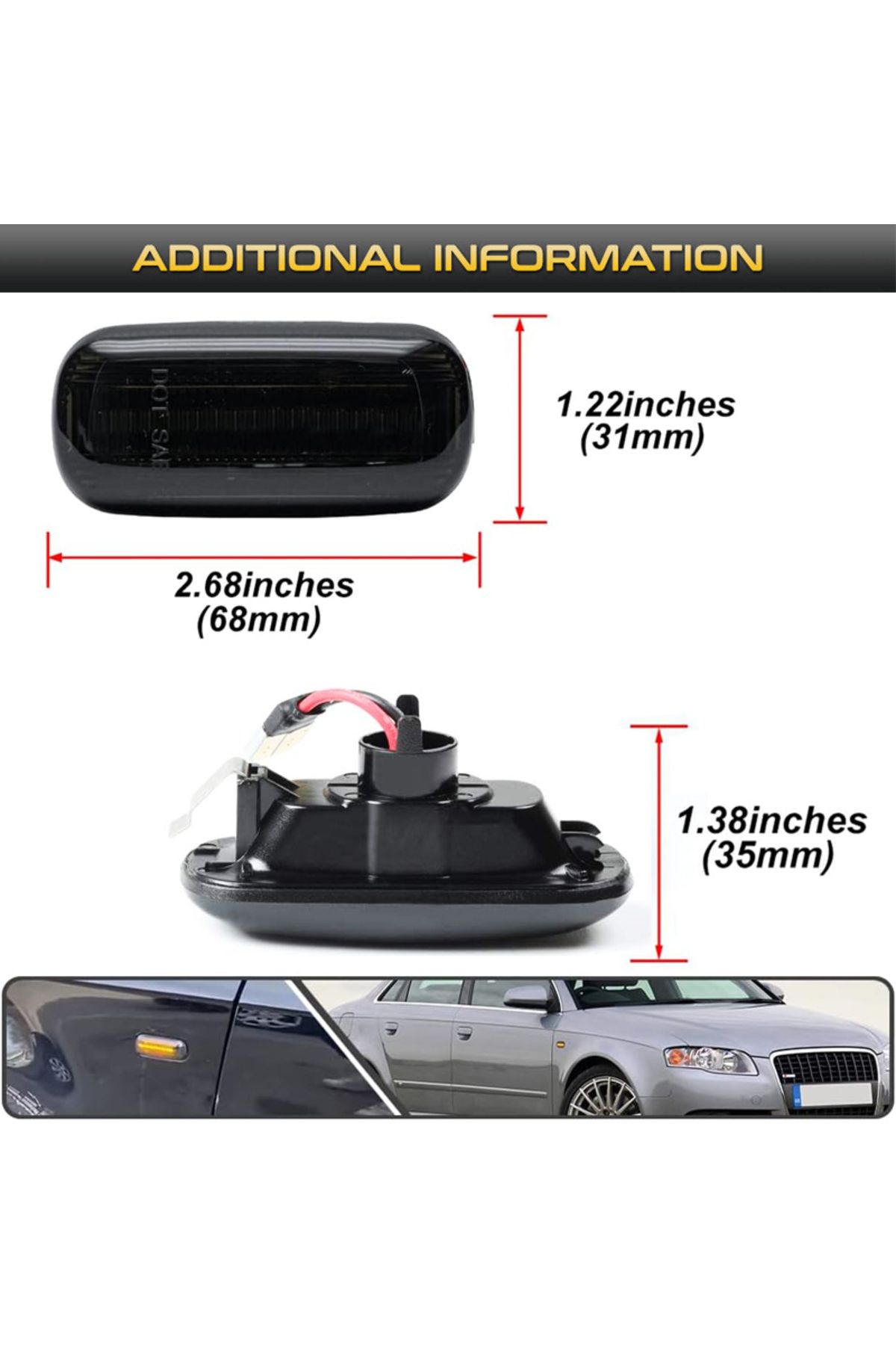 Choice-8E0 949 127 8E0949127 LED Dynamic Side Marker Light Turn Signal Light For Audi A3 S3 8P A4 S4 RS4... 3