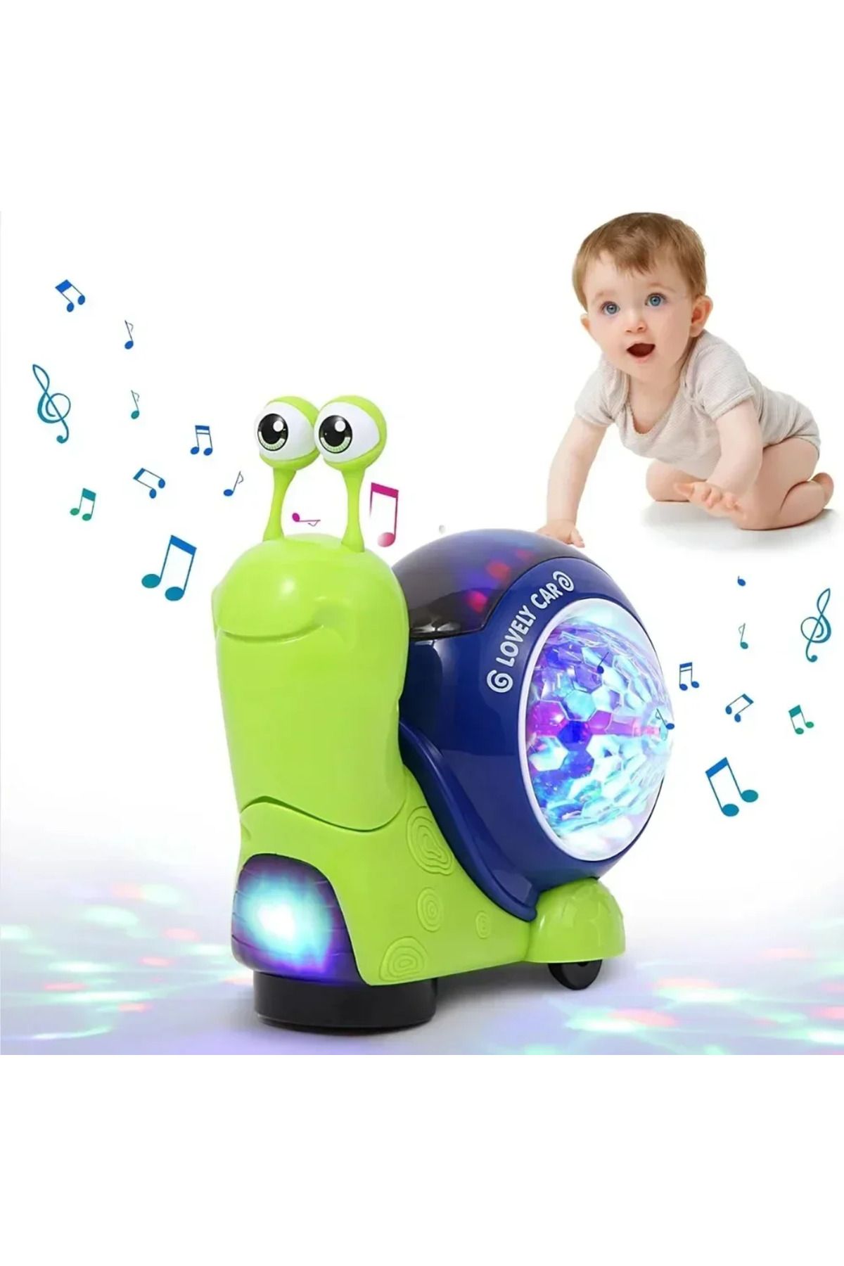 Choice-Crawling Snail Baby Toy,Electric Snail Walking Toy withl Music& Light,Tummy Time Crawling Toys fo... 3