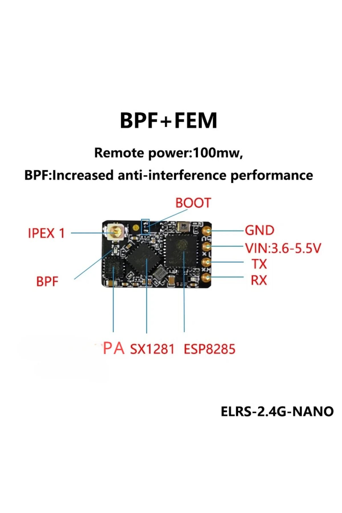 Choice-ELRS 2.4GHz NANO ExpressLRS Long Range ELRS Receiver BETAFPV NANO 2400 RX For RC FPV Long Range R... 3