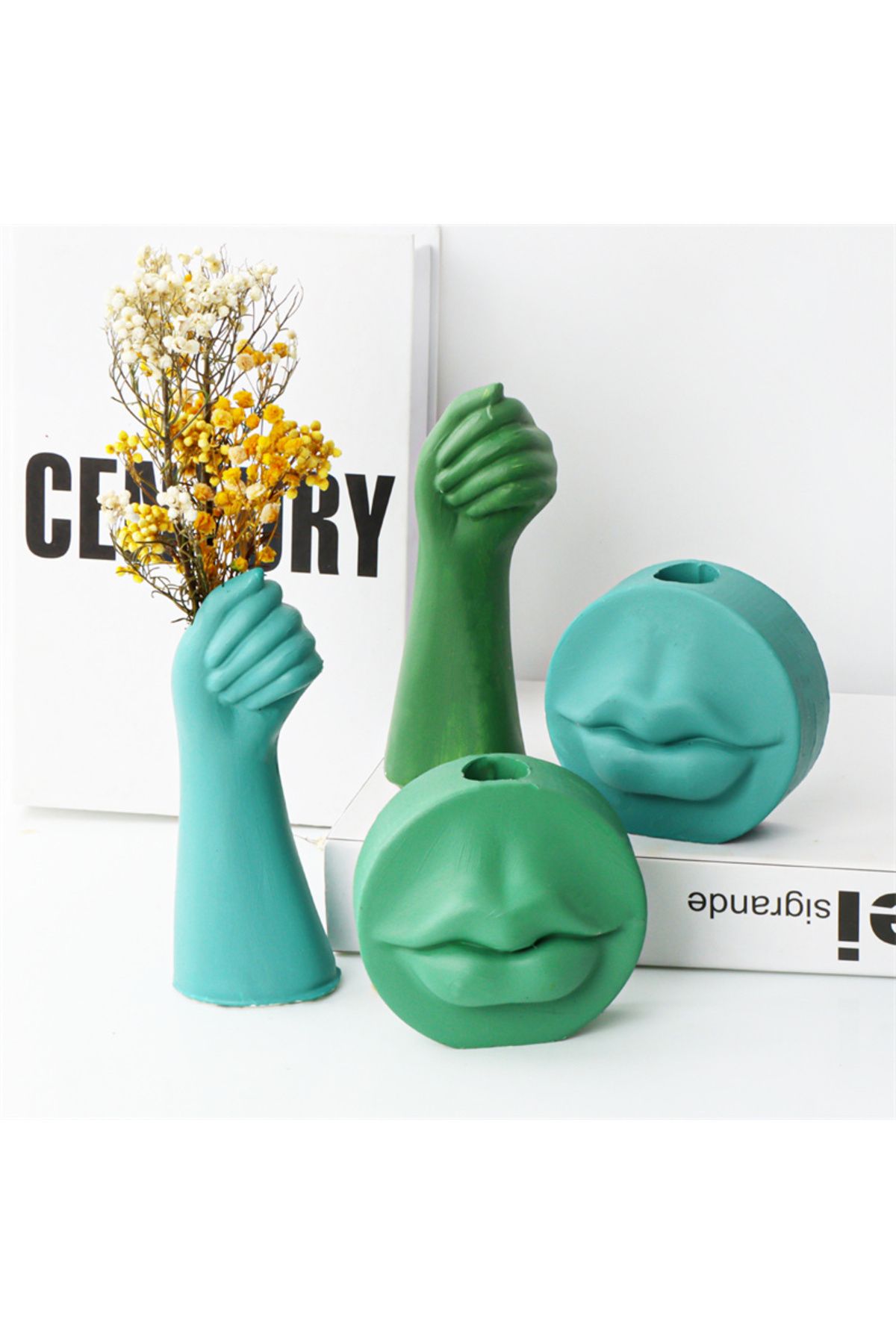 Choice-3D Cute Animal Zebra Candle Holder Silicone Mold DIY Hand Vase Lip Candle Holder Mold Plaster Dro... 4