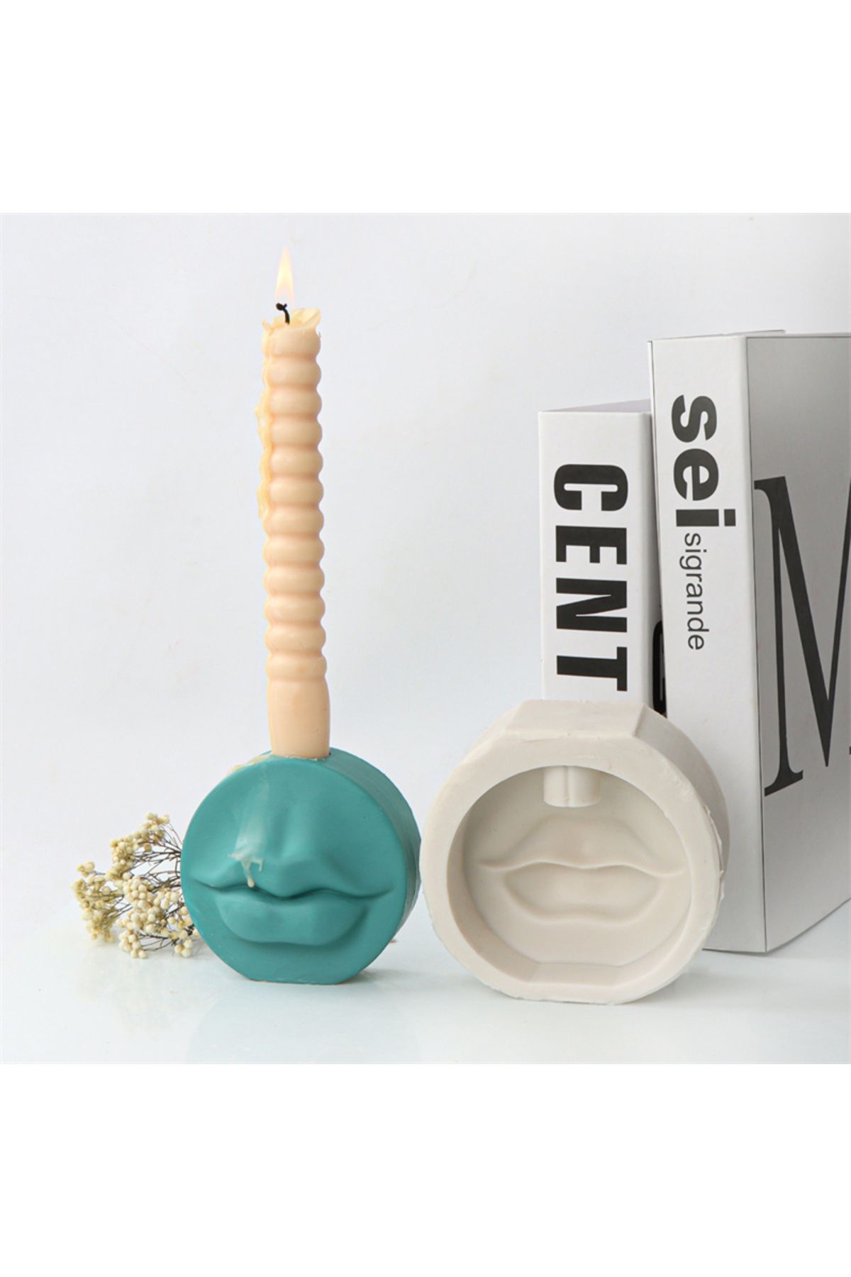 Choice-3D Cute Animal Zebra Candle Holder Silicone Mold DIY Hand Vase Lip Candle Holder Mold Plaster Dro... 7