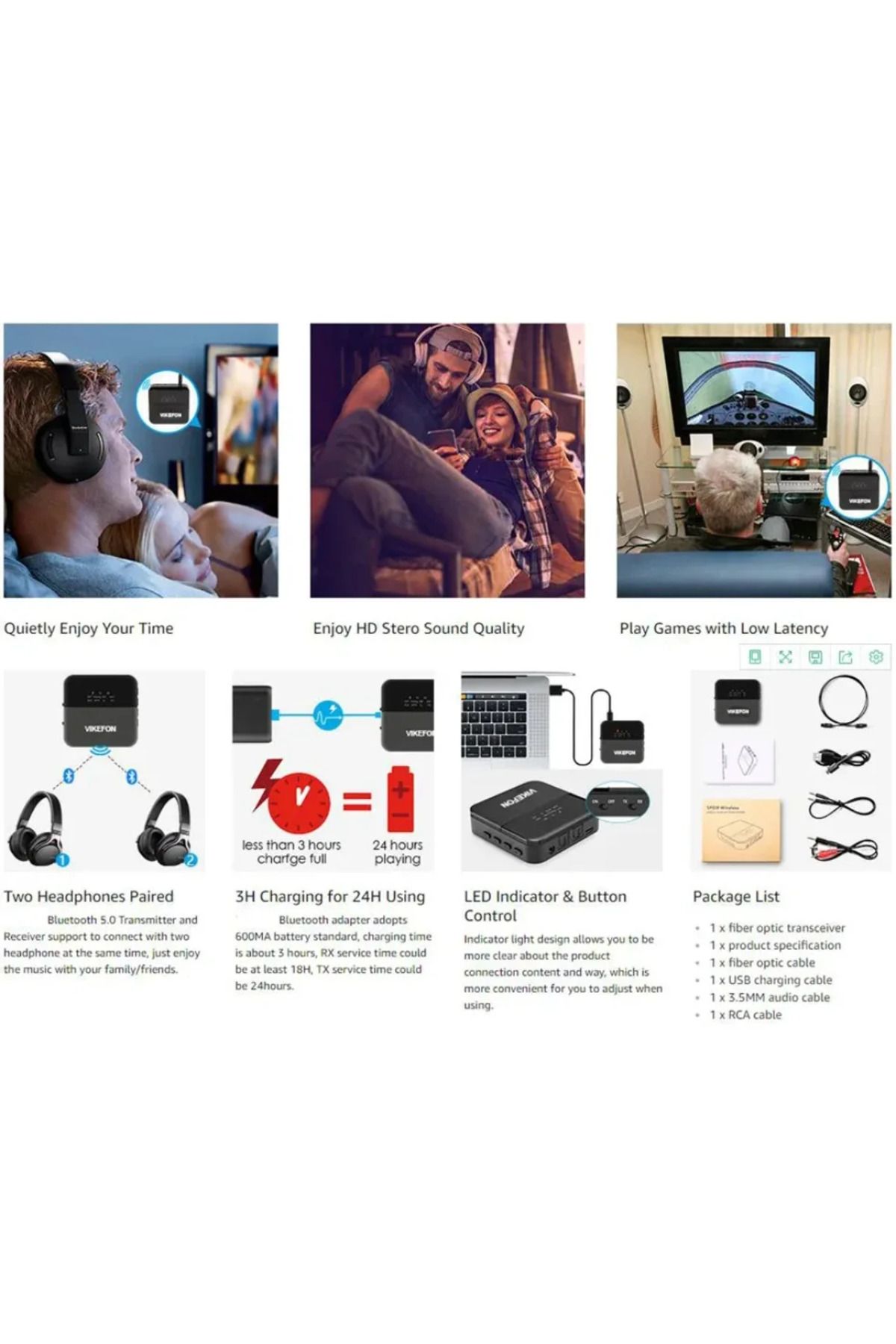 Choice-Bluetooth 5.0 Audio Transmitter Receiver AptX HD LL Low Latency CSR8675 Wireless Adapter RCA SPDI... 7
