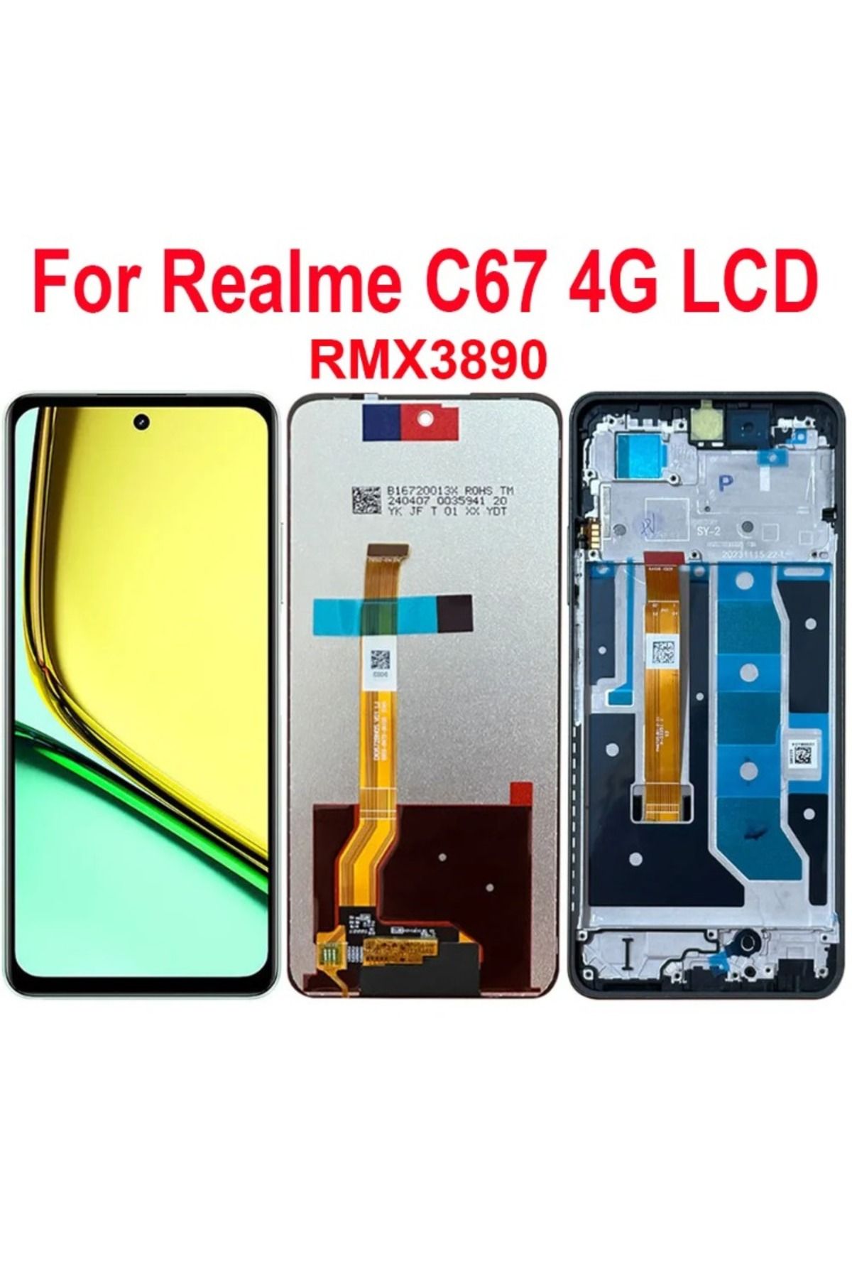 Choice-6.72'' For Realme C67 4G RMX3890 LCD Display With Frame Touch Screen Digitizer Assembly For Realm... 7