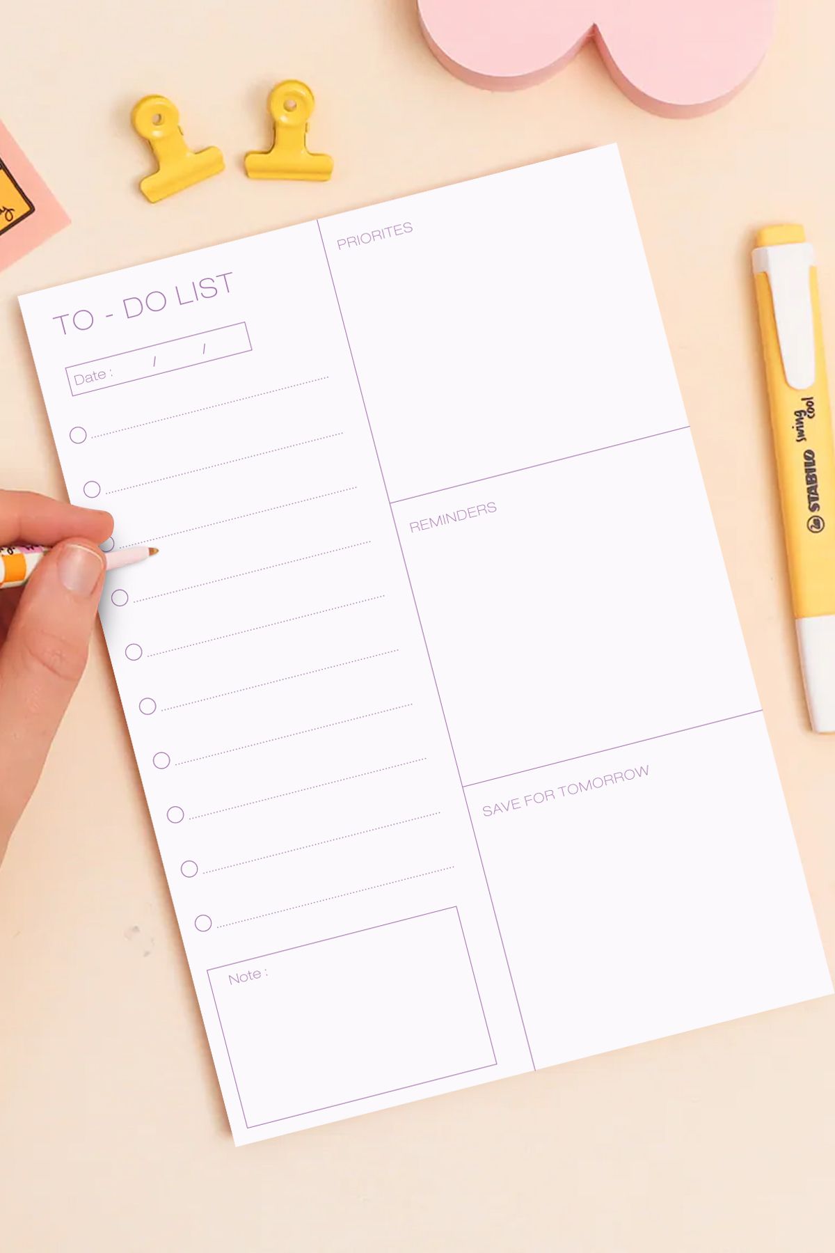 Copyder-A5 Pastel Colored Minimalist to Do List Notepad Planner Memo Pad 50 Sheets 3