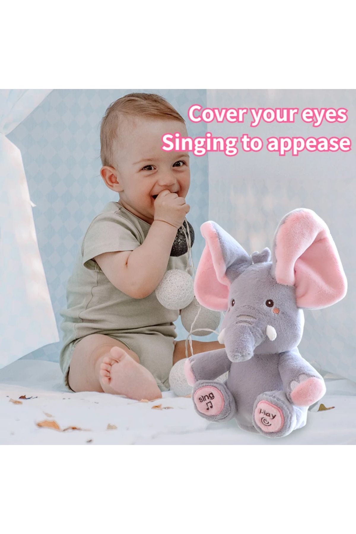 Choice-Newest Hide-and-seek Elephant Plush Toy Baby Hide-and-seek Game Toy Singing Interactive Musical T... 3