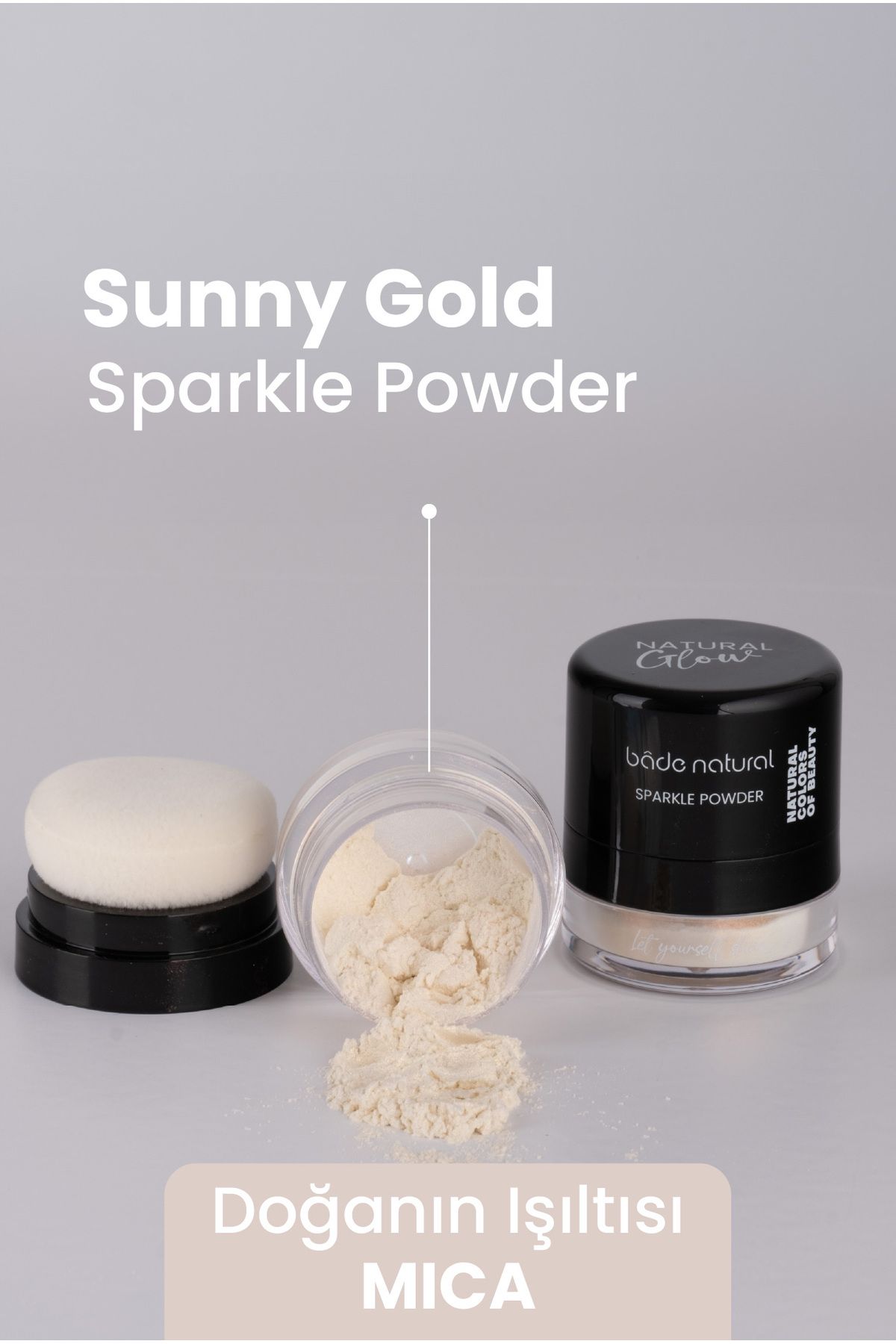 Bade Natural-Sparkle Powder Sunny Gold Powder Shimmer Illuminator 100% Natural 3