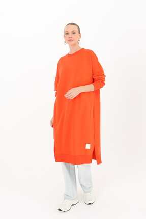 Soul Kadın Bisiklet Yaka Organik Pamuk Uzun Tunik 30645